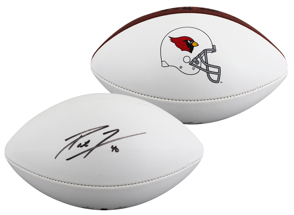 Cardinals Pat Tillman Authentic Signed Wilson White Panel Logo Football BAS LOA
