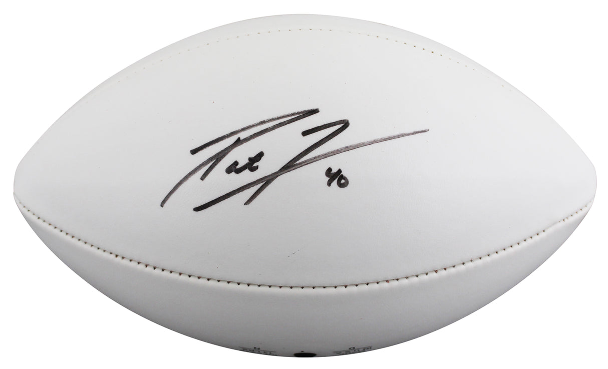 Cardinals Pat Tillman Authentic Signed Wilson White Panel Logo Football BAS LOA