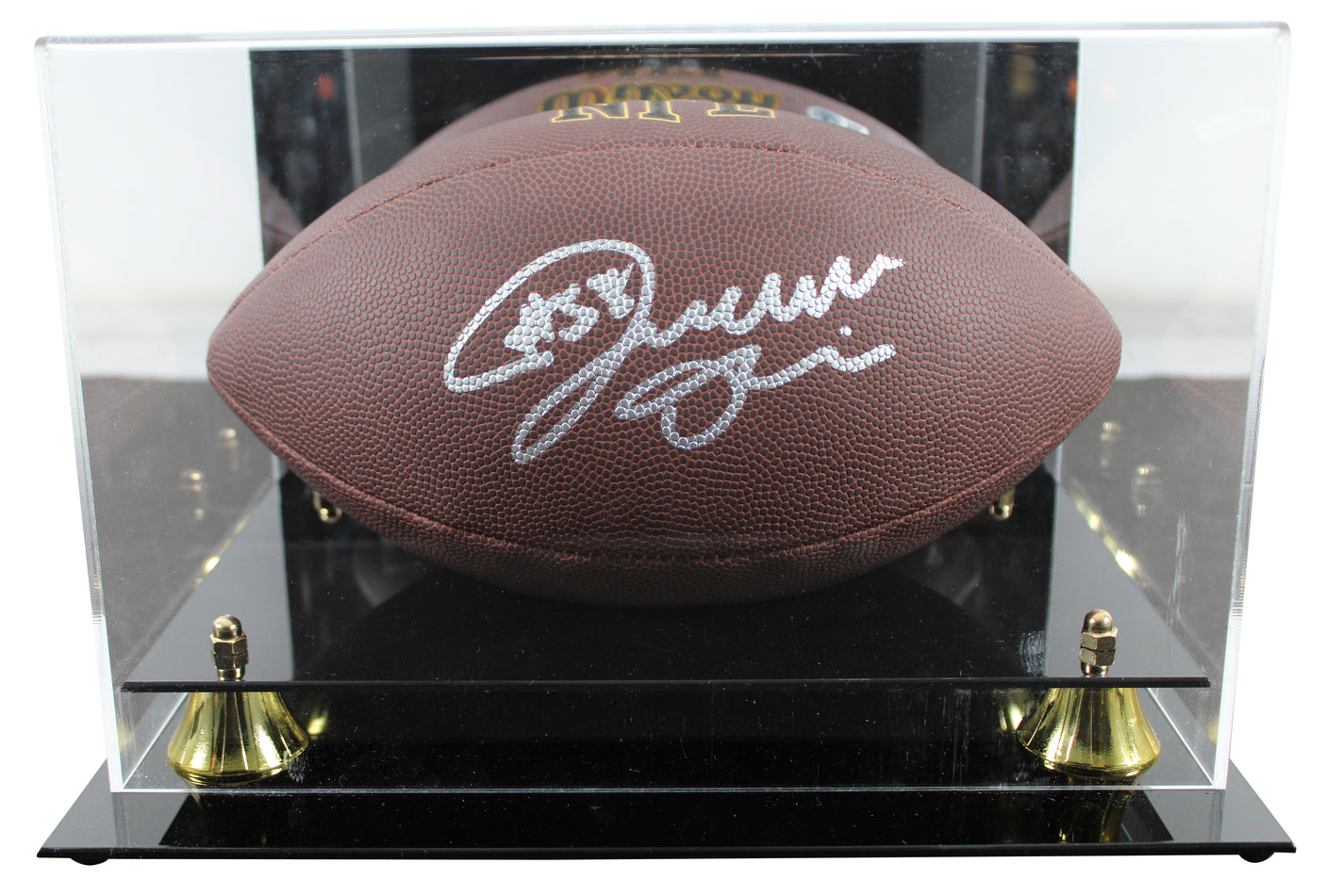 Bengals Joseph Ossai Signed Wilson Super Grip Football W/ Case BAS Witnessed