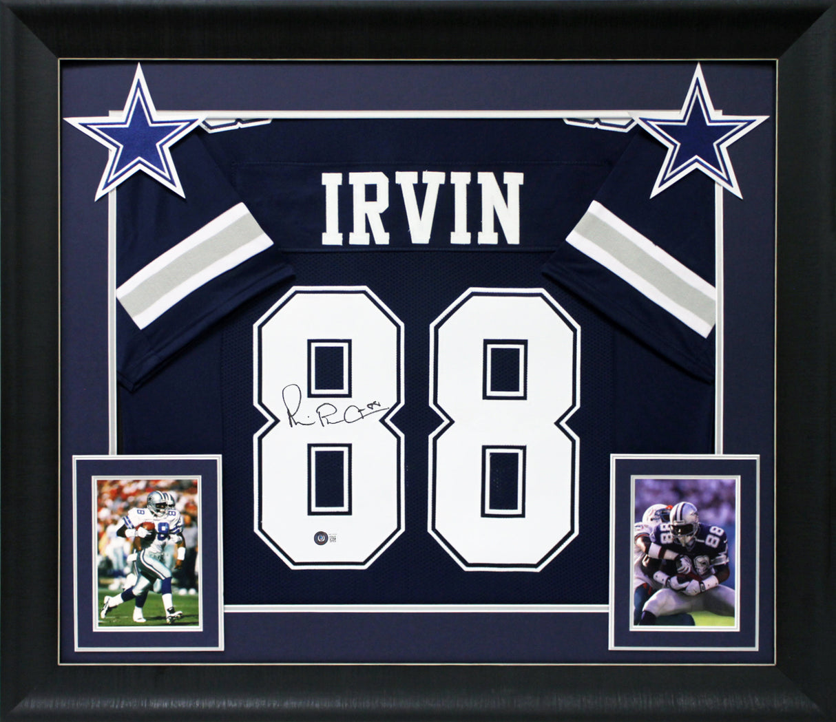 Michael Irvin Authentic Signed Navy Blue Pro Style Framed Jersey BAS Witnessed 2