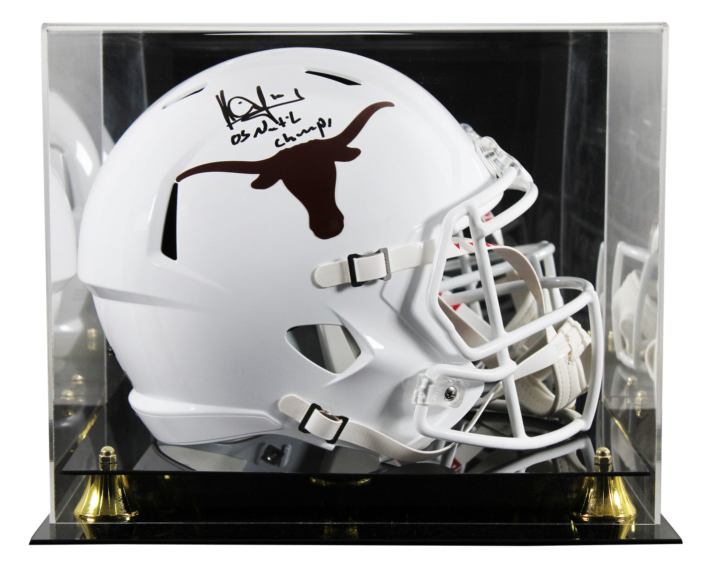 Texas Vince Young "2005 Nat'l Champs" Signed F/S Speed Rep Helmet W/ Case BAS W