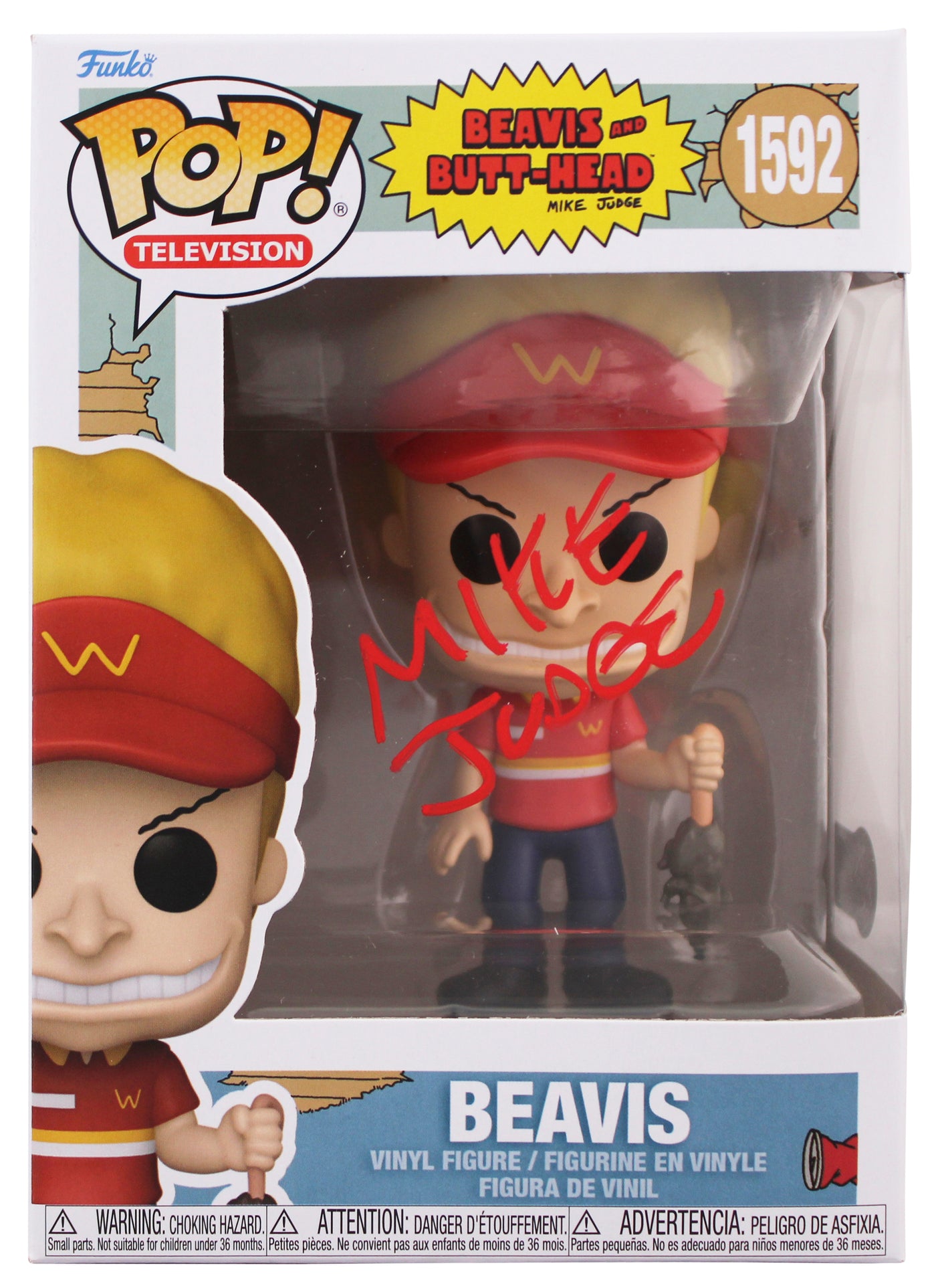 Mike Judge Beavis & Butthead Signed #1592 Funko Pop Vinyl Figure BAS #BN33982
