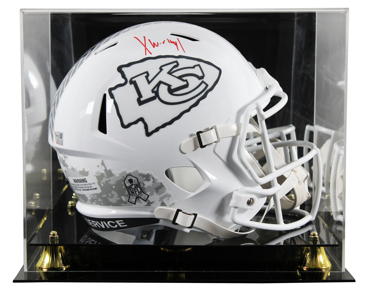 Chiefs Xavier Worthy Signed STS III Full Size Speed Rep Helmet W/ Case Fanatics