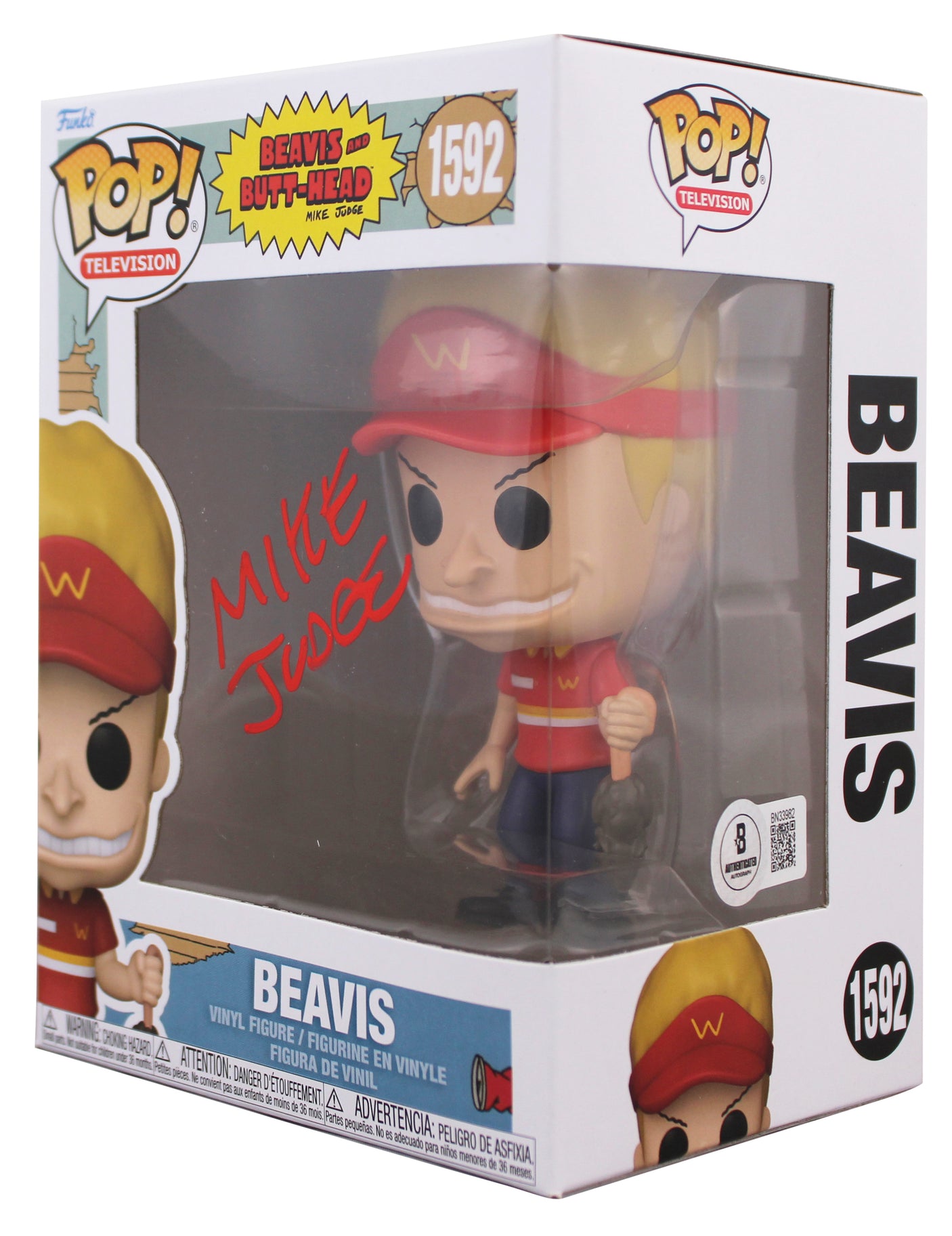 Mike Judge Beavis & Butthead Signed #1592 Funko Pop Vinyl Figure BAS #BN33982