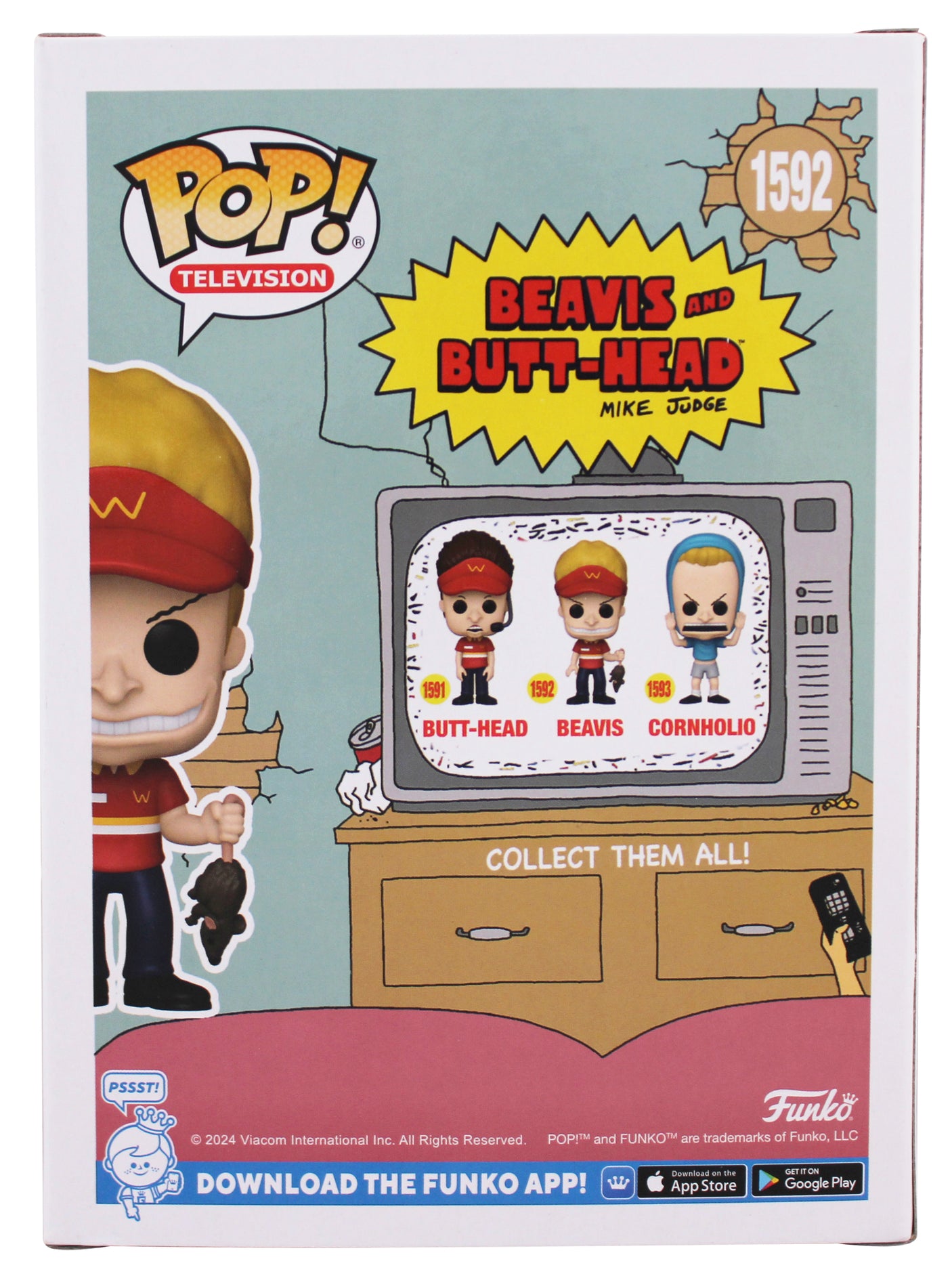 Mike Judge Beavis & Butthead Signed #1592 Funko Pop Vinyl Figure BAS #BN33982