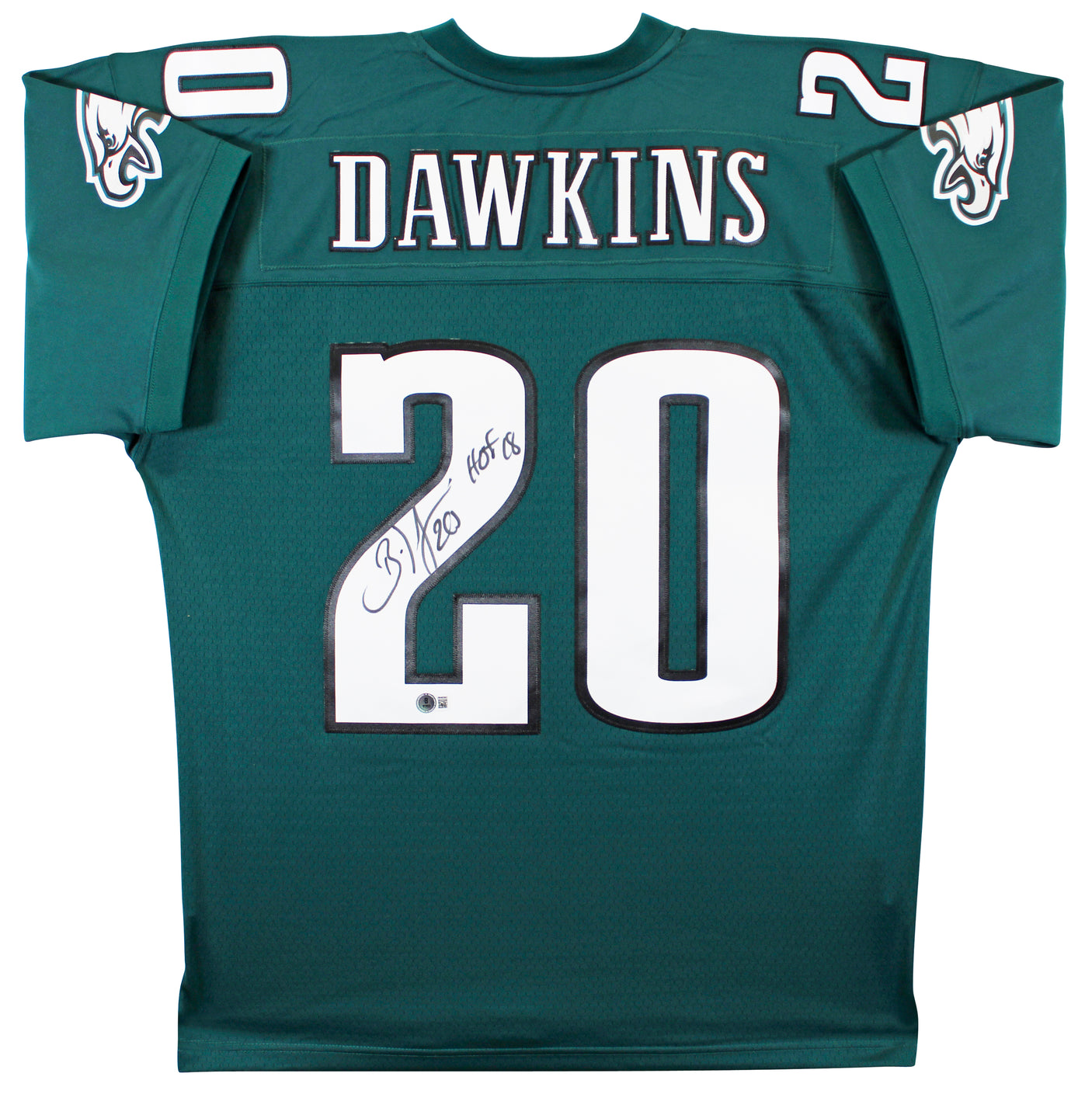 Eagles Brian Dawkins "HOF 18" Signed Green Mitchell & Ness Jersey BAS Witnessed