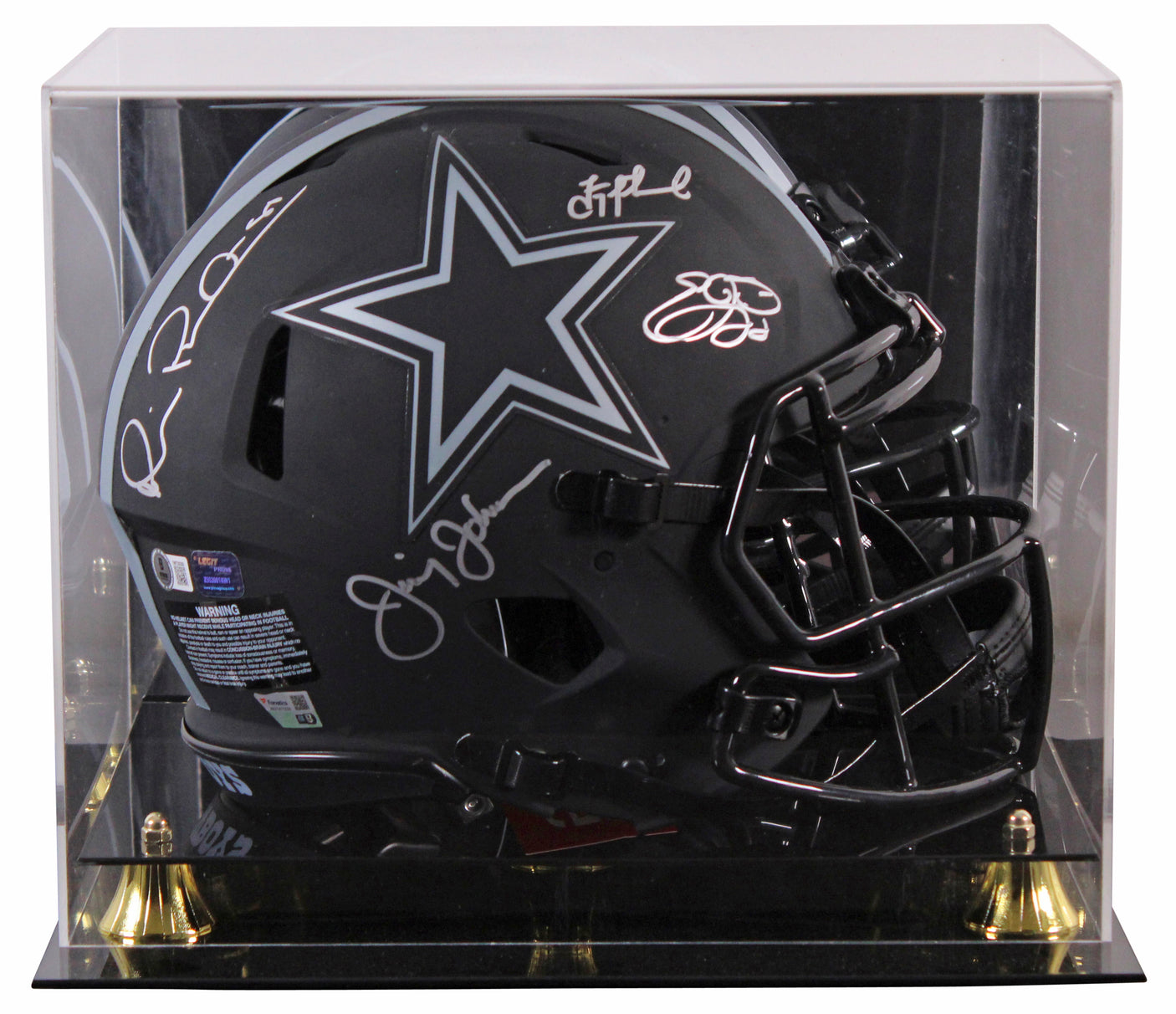 Cowboys (4) Aikman, Smith +2 Signed Eclipse F/S Speed Proline Helmet W/ Case BAS