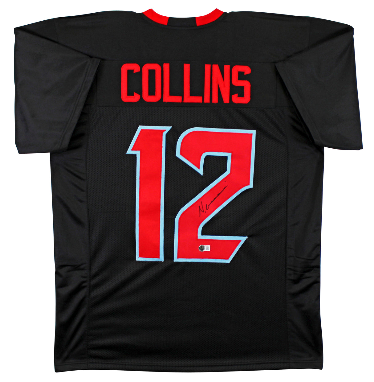 Nico Collins Authentic Signed Alternate Navy Blue Pro Style Jersey BAS Witnessed