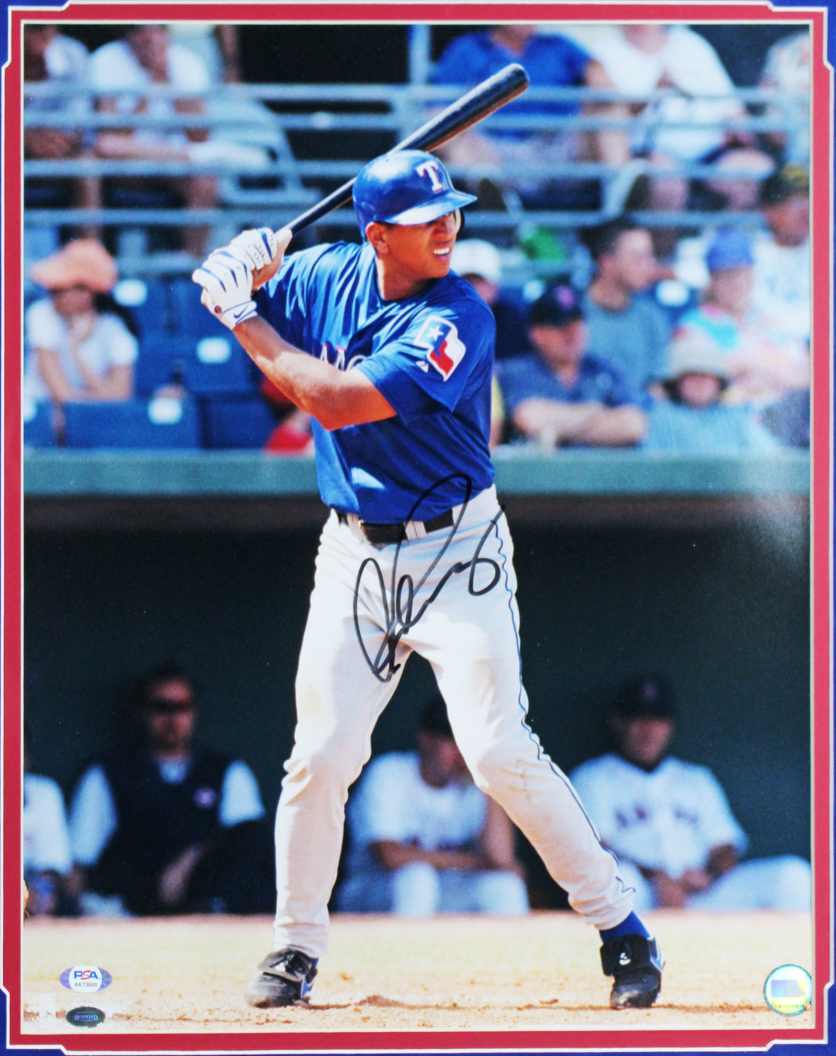 Rangers Alex Rodriguez Authentic Signed 16x20 Framed Photo PSA/DNA #AK73689
