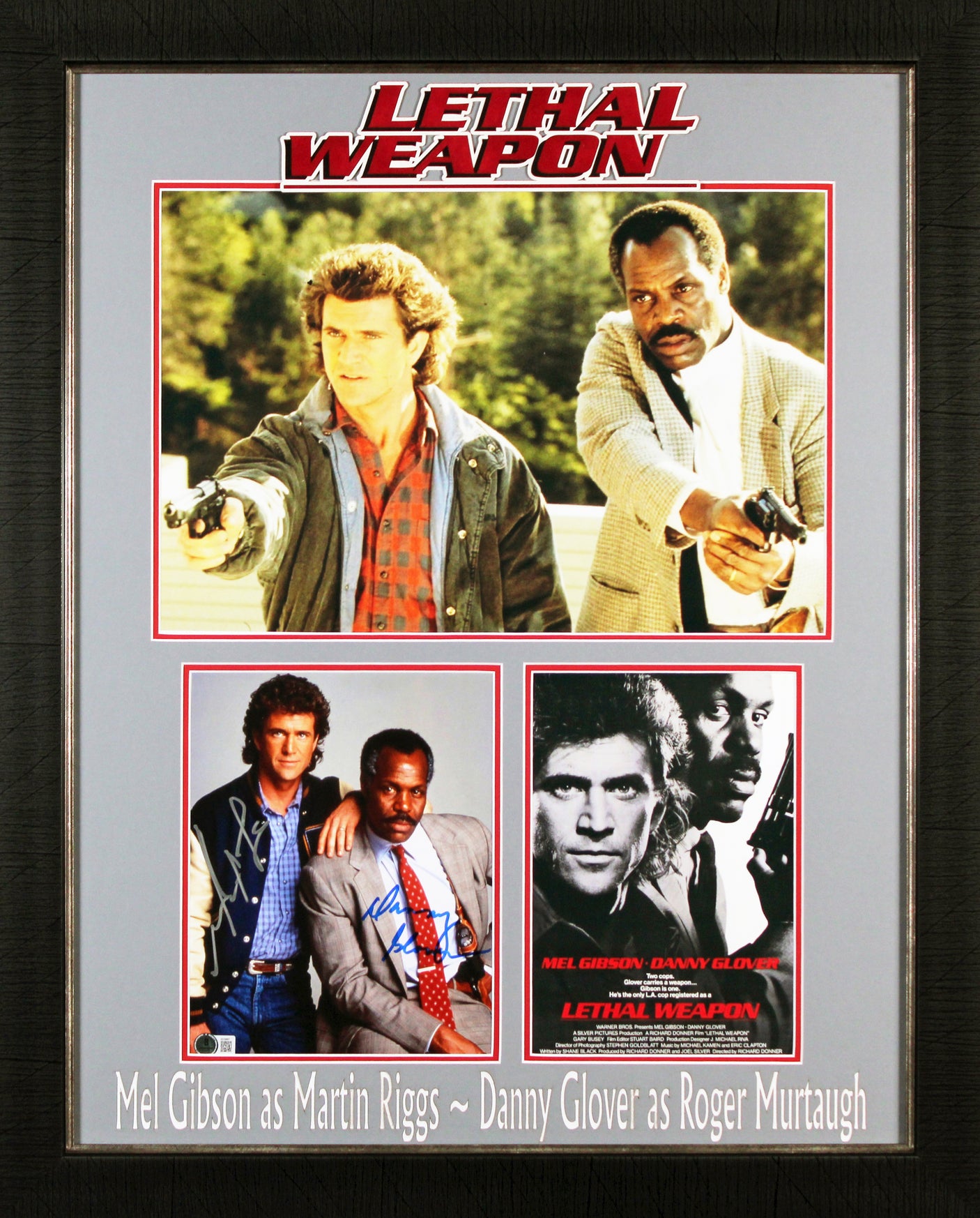 Mel Gibson & Danny Glover Lethal Weapon Authentic Signed 8x10 Framed Photo BAS