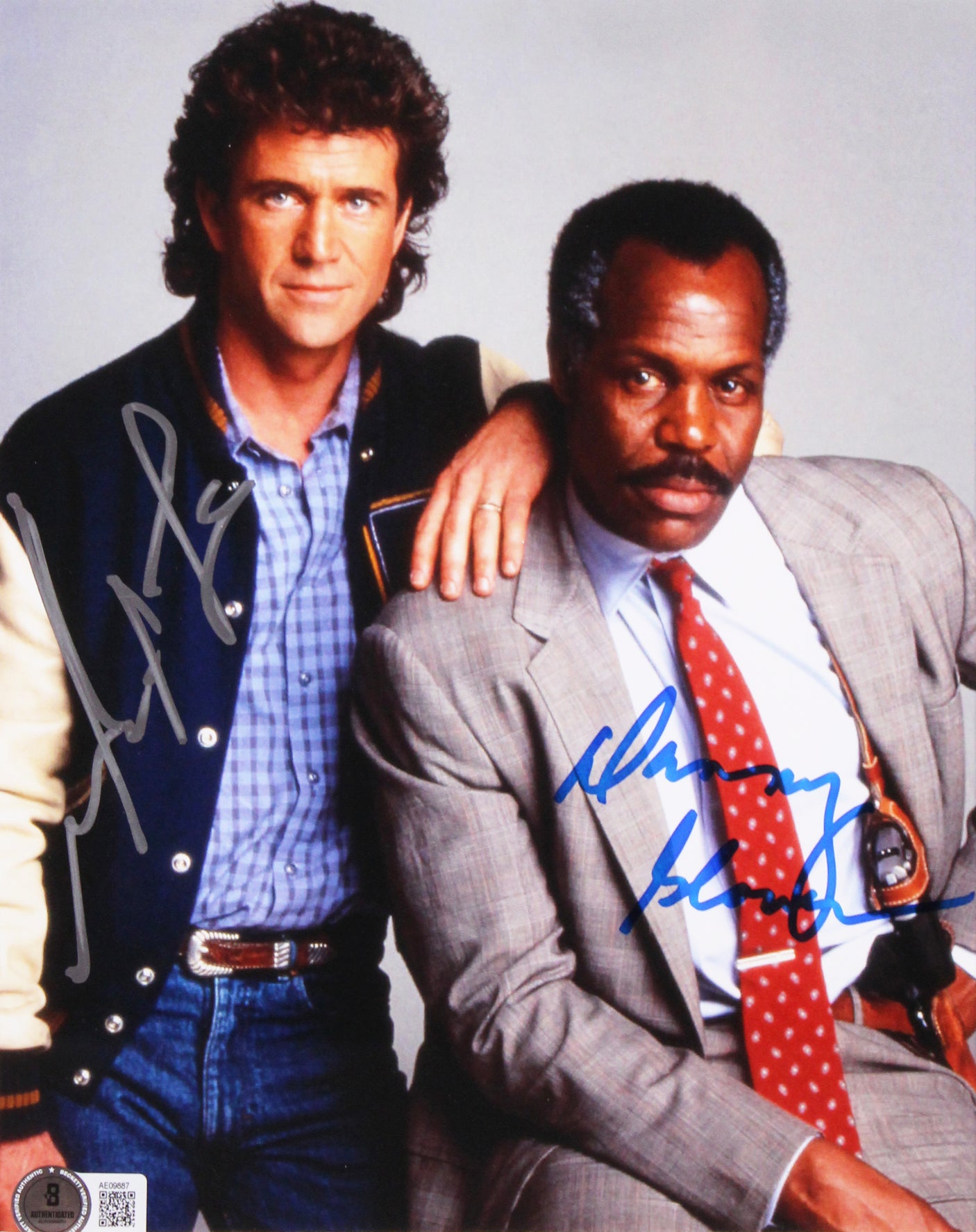 Mel Gibson & Danny Glover Lethal Weapon Authentic Signed 8x10 Framed Photo BAS