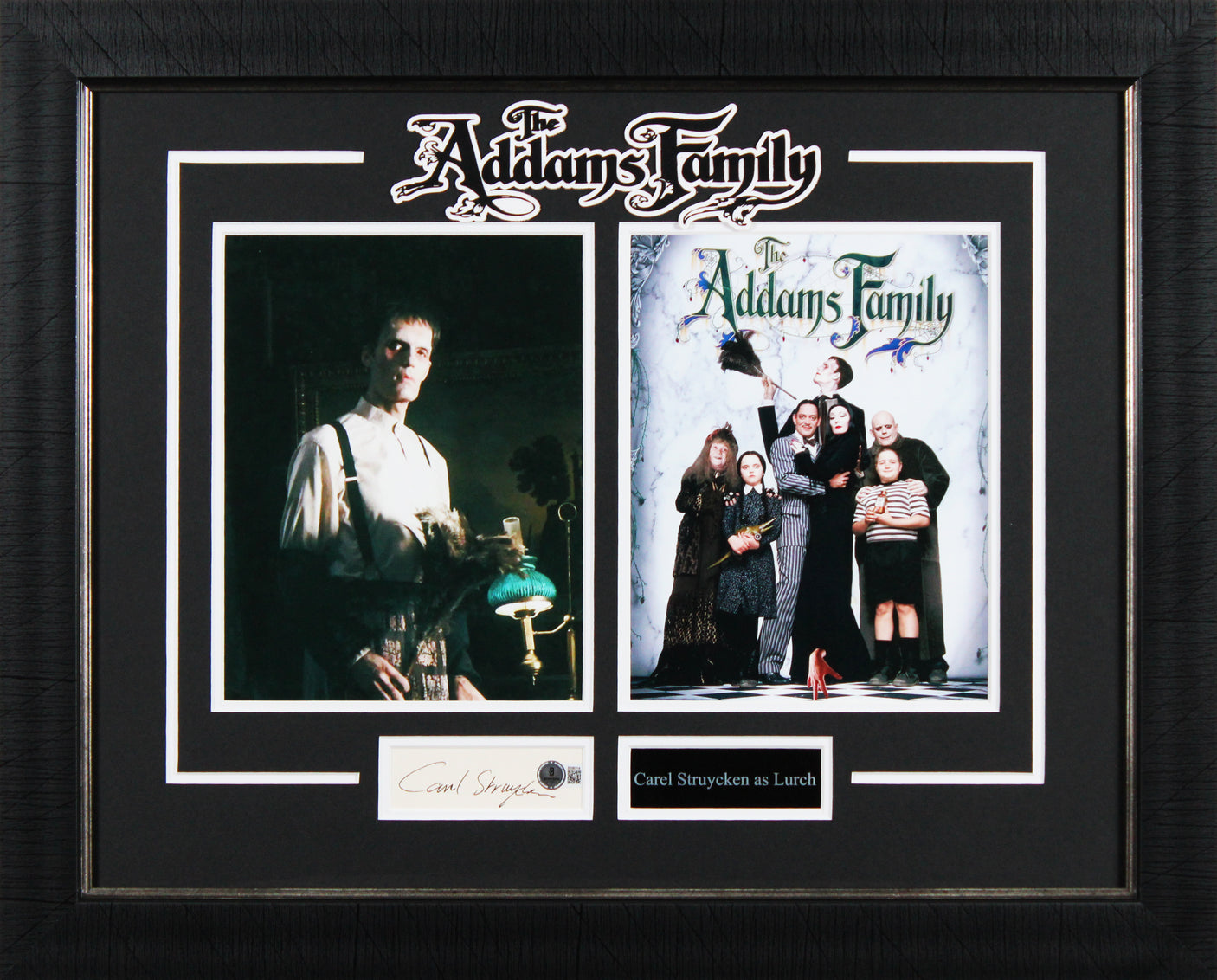 Carel Struycken The Addams Family Signed 1.5x4 Cut Framed Display BAS #BS86314