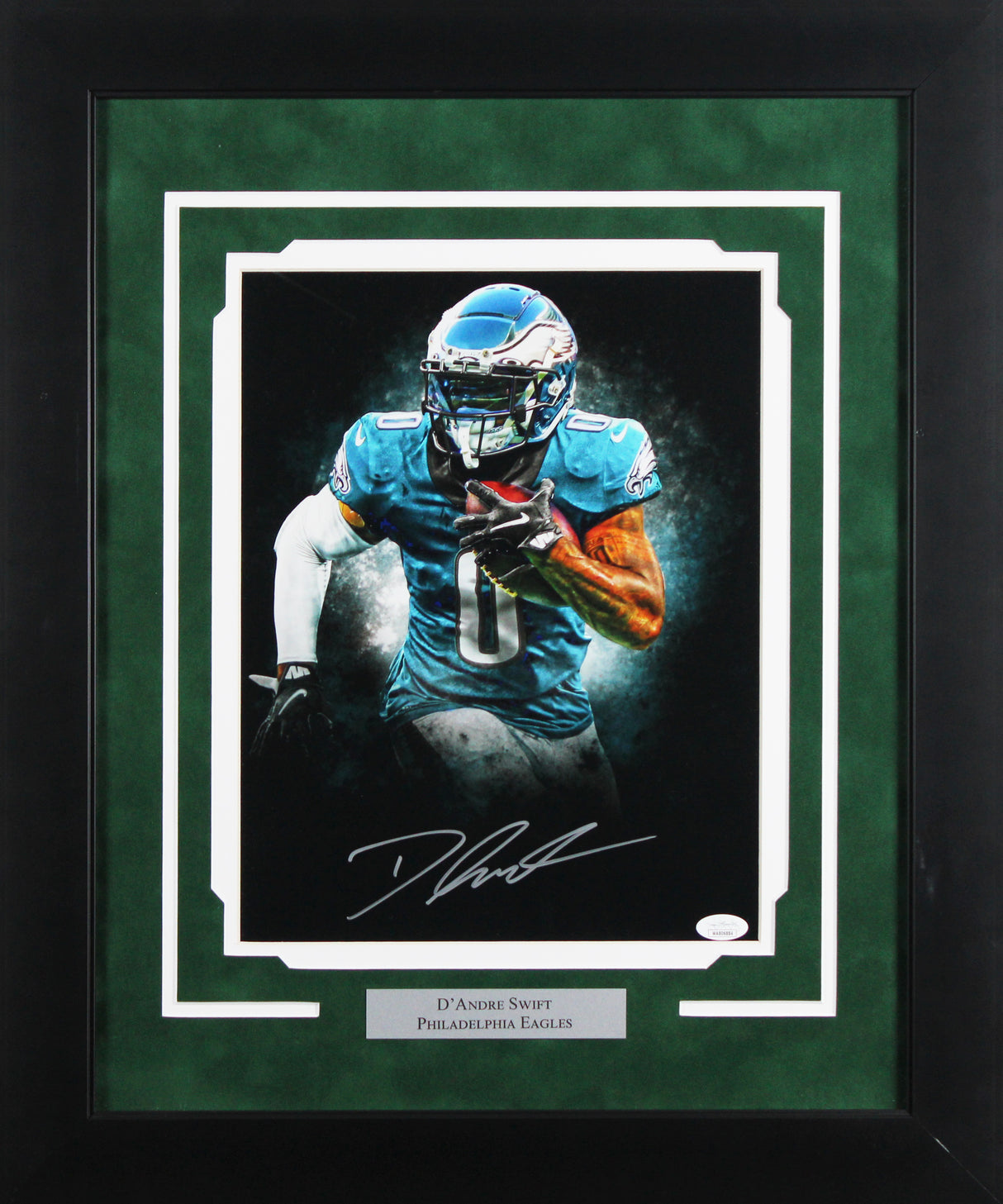 Eagles D'Andre Swift Authentic Signed 11x14 Framed Photo JSA #WA806884