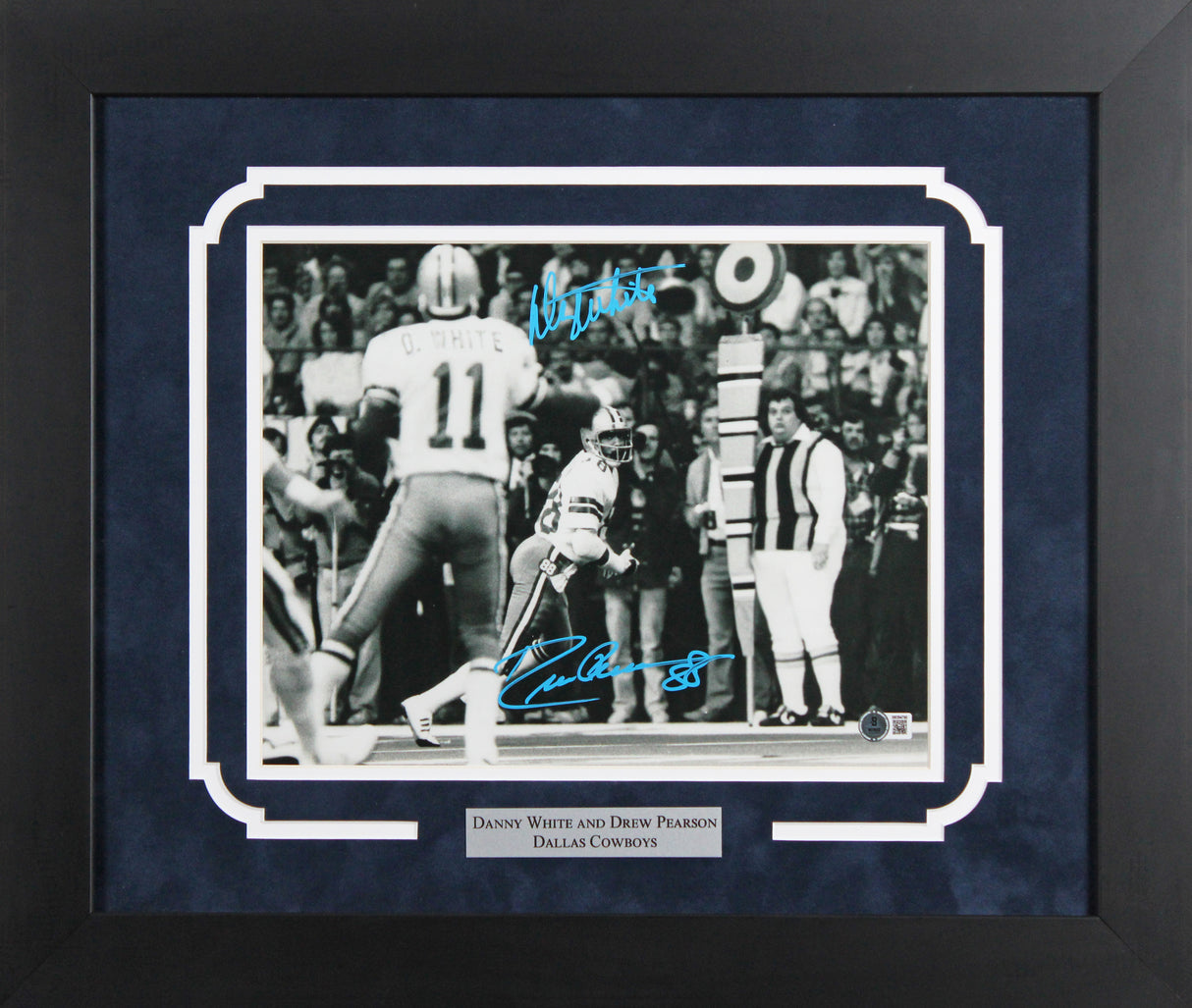 Cowboys Drew Pearson & Danny White Signed 11x14 Framed Photo BAS Wit #3W294750
