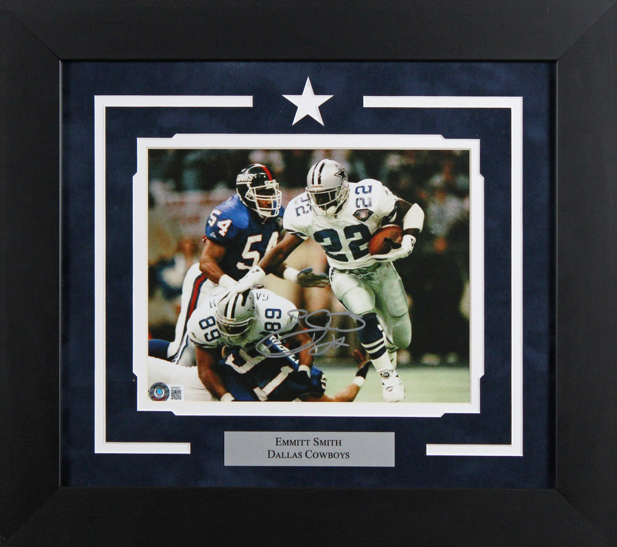 Cowboys Emmitt Smith Authentic Signed 8x10 Framed Photo Autographed BAS #BB56847