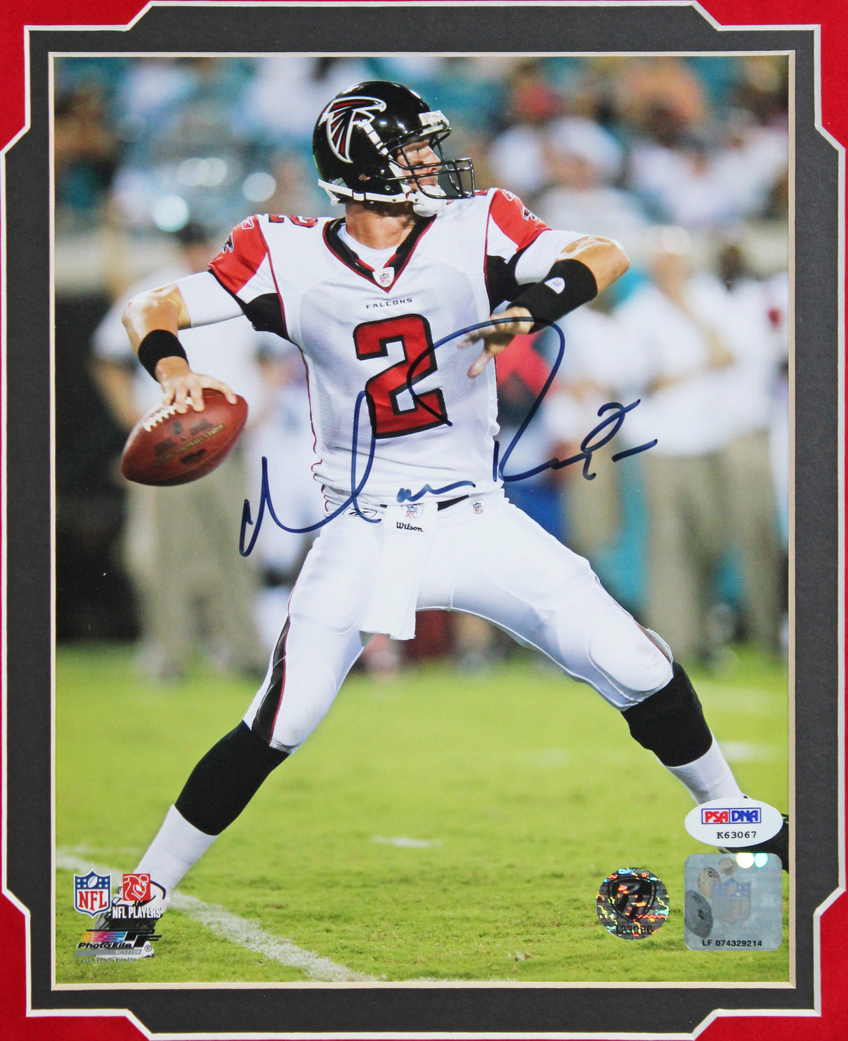 Falcons Matt Ryan Authentic Signed 8x10 Framed Photo Autographed PSA/DNA #K63067