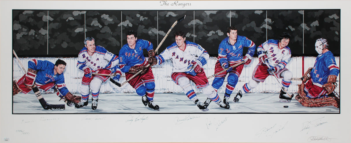 Rangers Legends (7) Francis, Howell +4 Signed & Framed 16x38.5 Litho LE JSA LOA