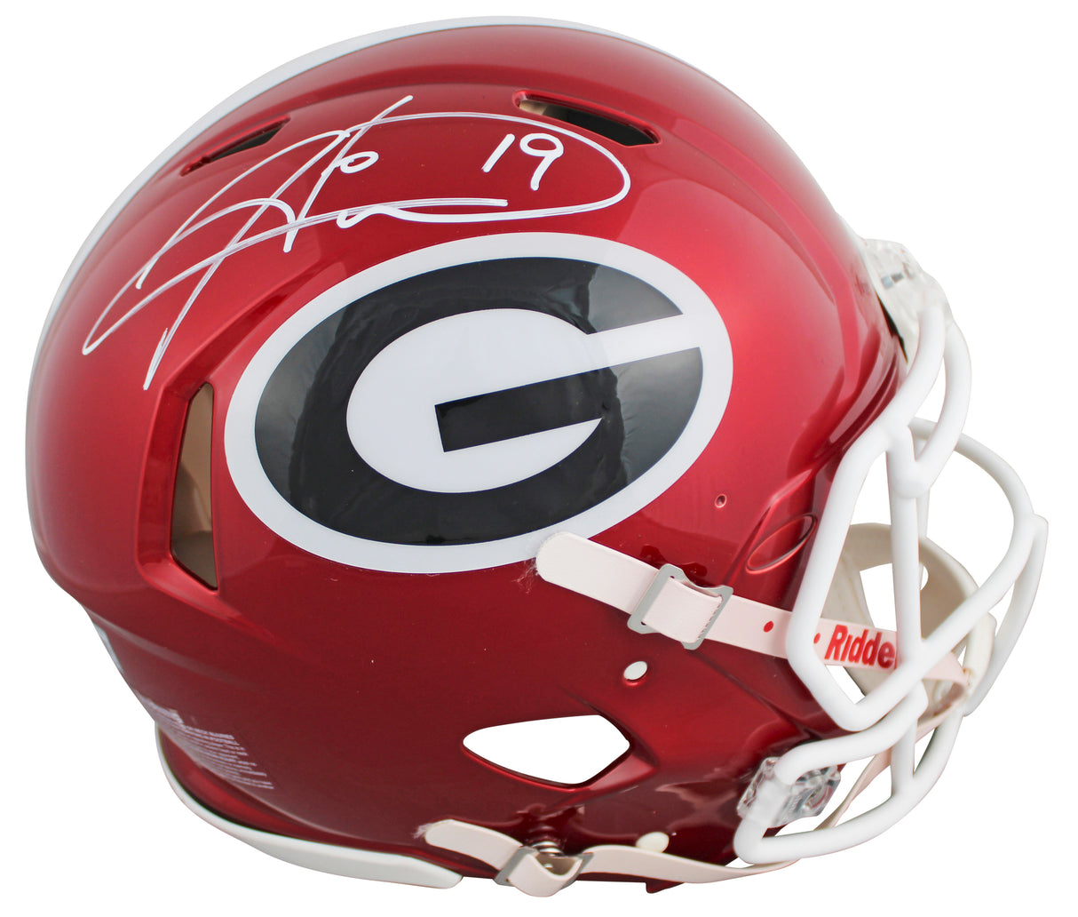 Georgia Hines Ward Signed Flash Full Size Speed Proline Helmet W/ Case BAS Wit