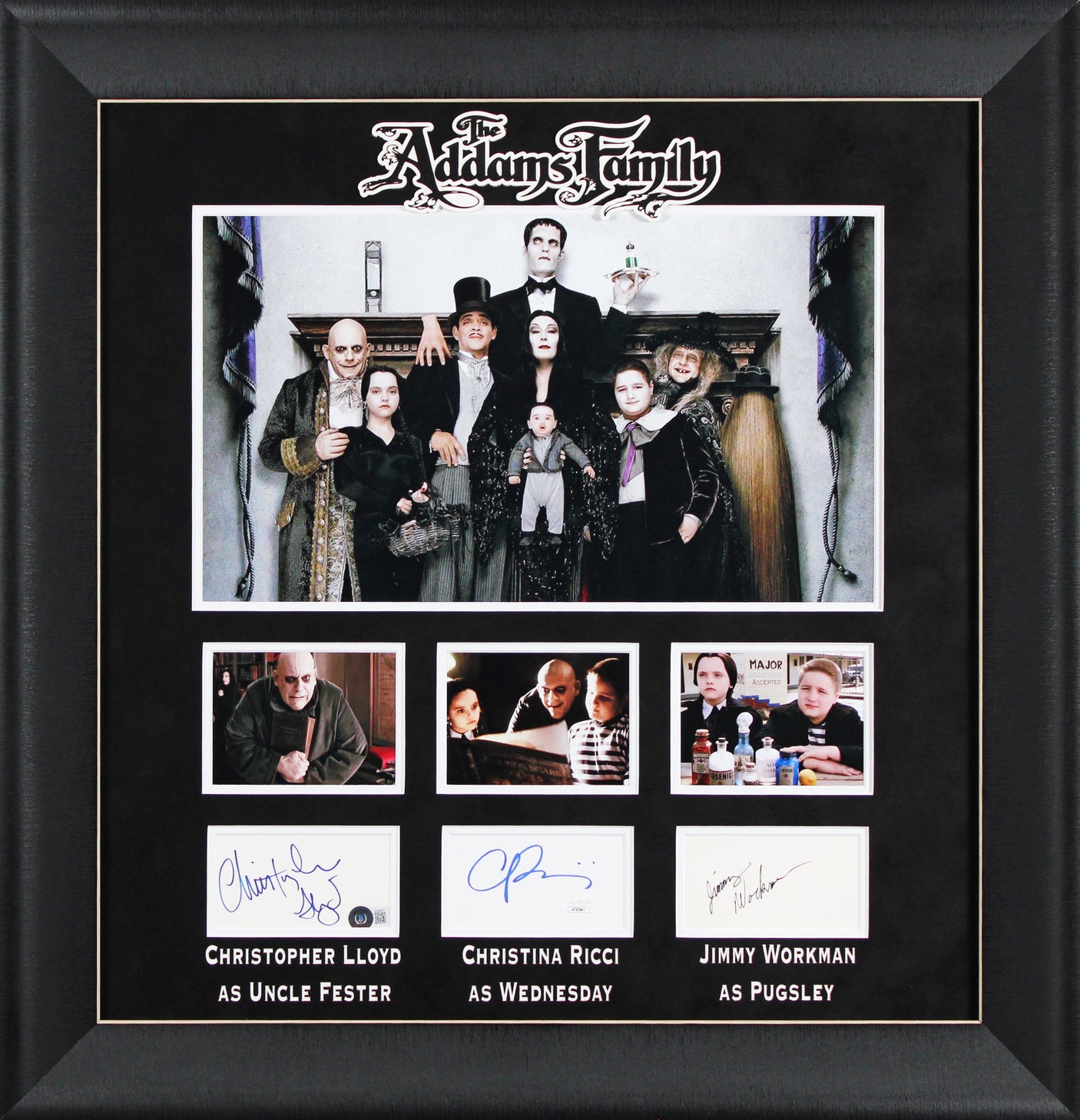 The Addams Family (3) Ricci, Lloyd, & Workman Signed Framed Display BAS #AE13862
