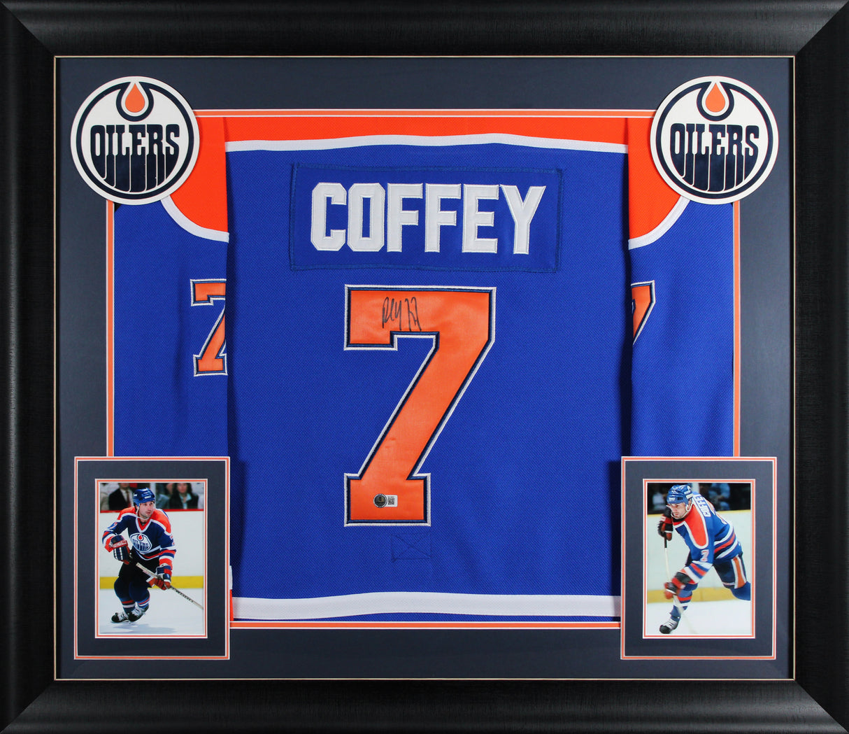 Paul Coffey Authentic Signed Blue Pro Style Framed Jersey BAS #BU16652
