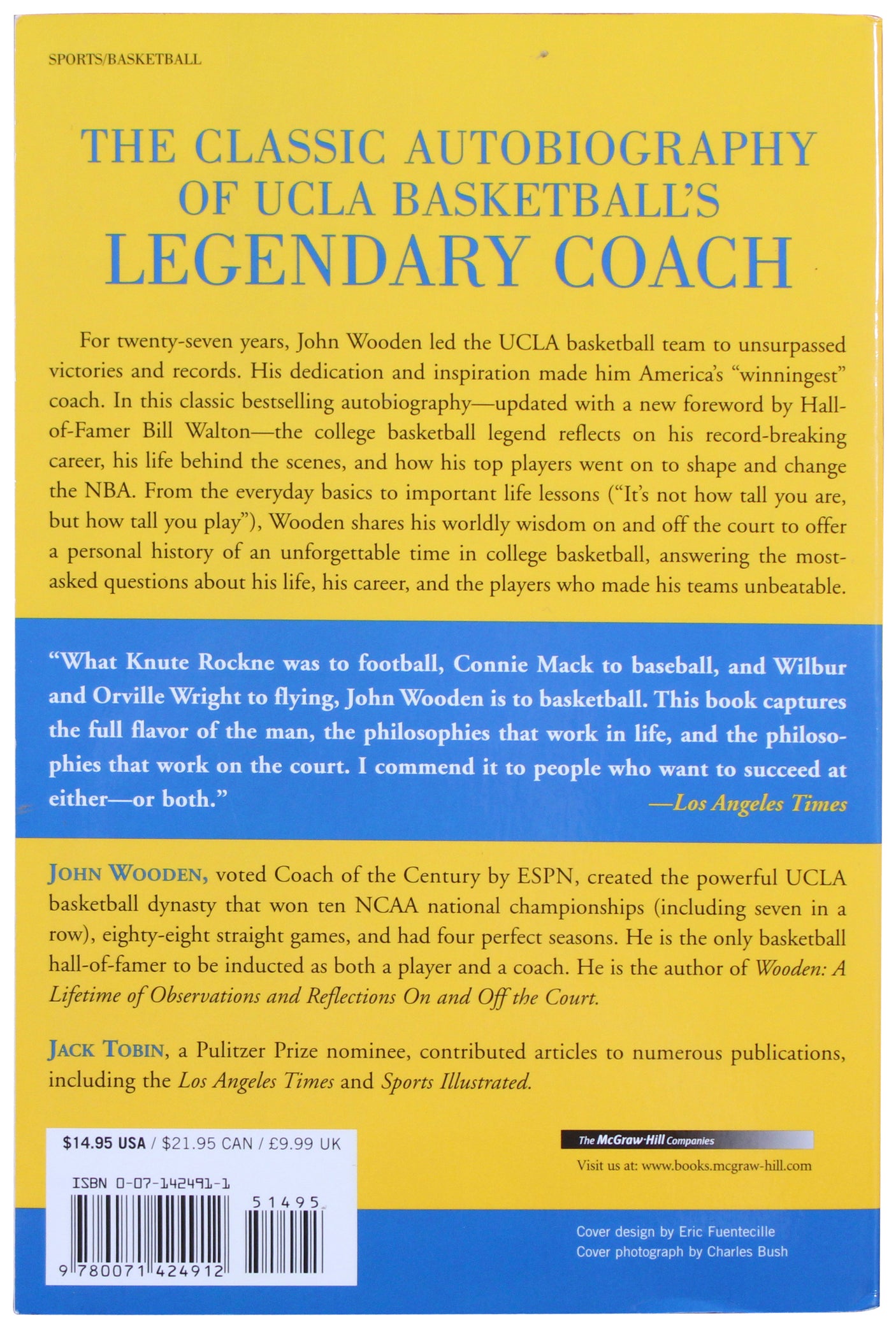 UCLA John Wooden "Best Wishes" Signed They Call Me Coach Book BAS #BR84268