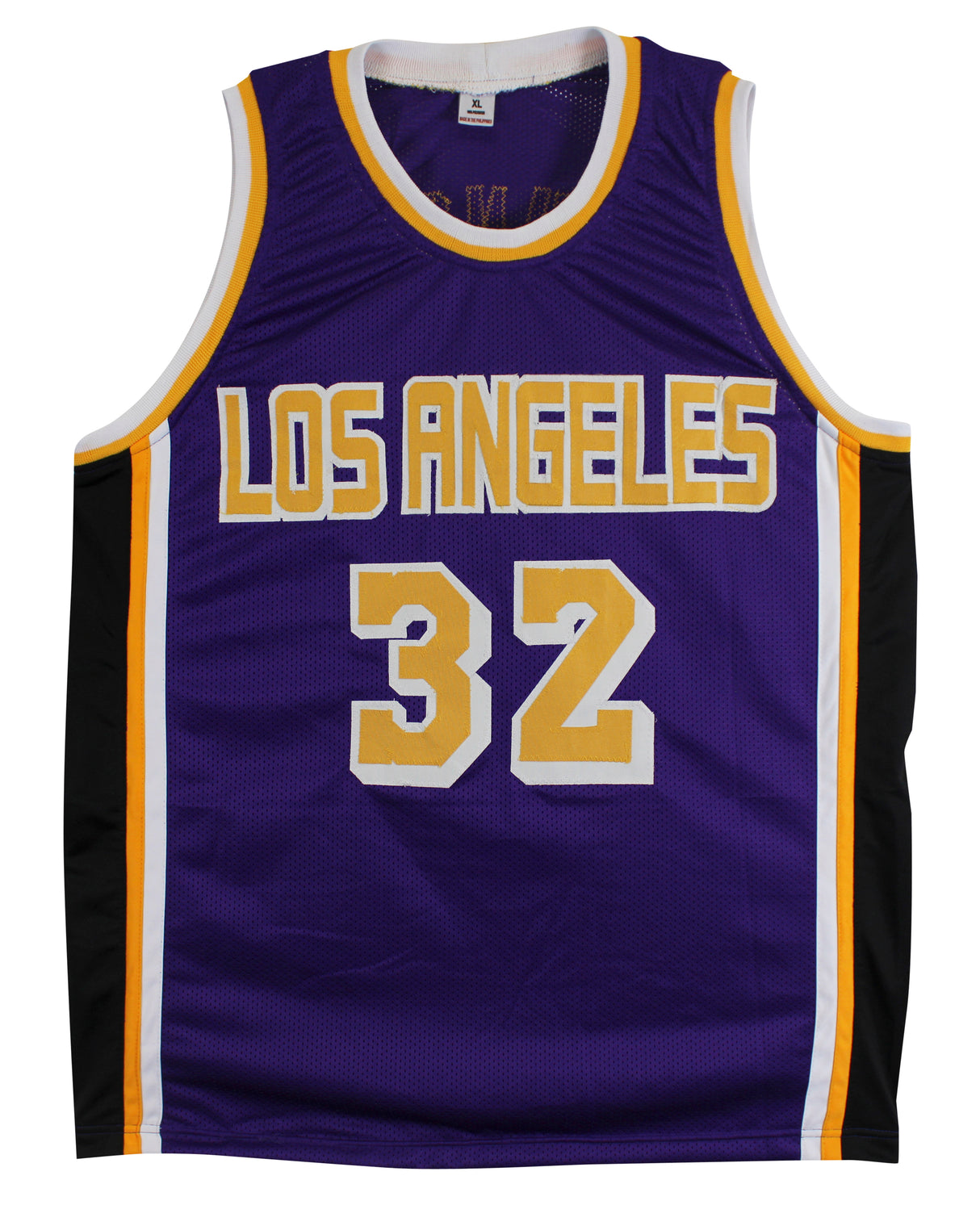 Magic Johnson Authentic Signed Purple Pro Style Jersey Black Trim BAS Witness 2