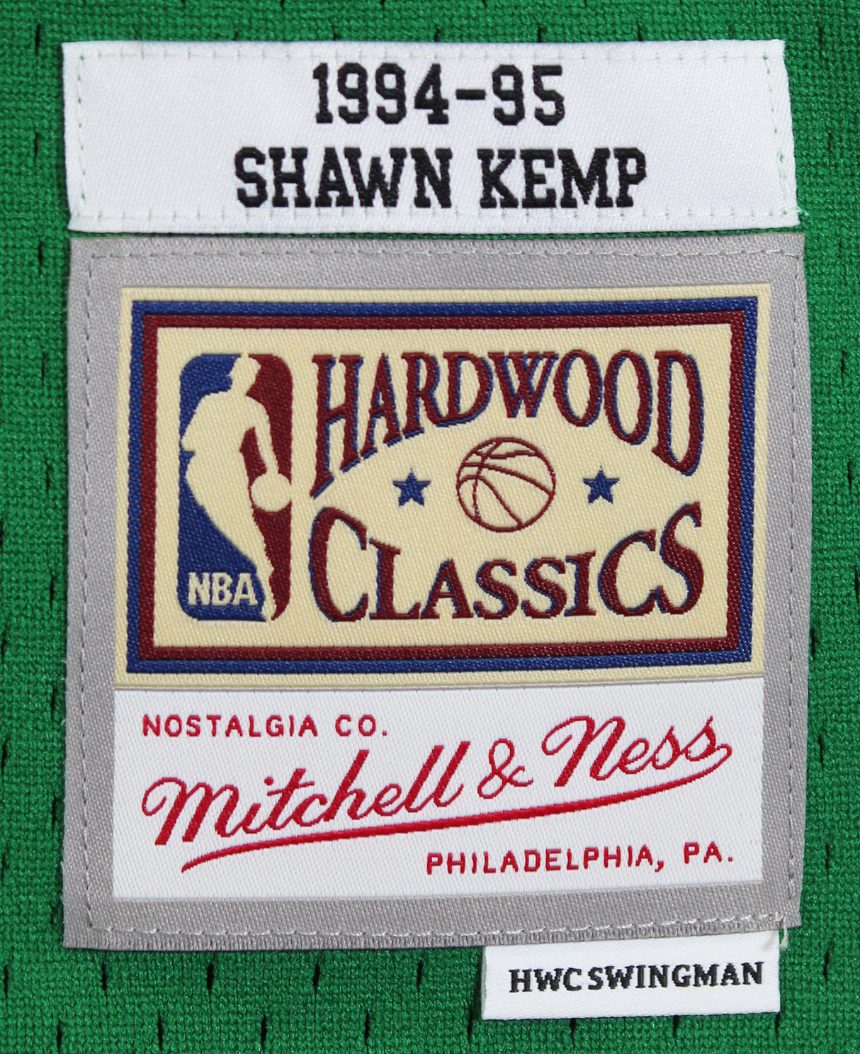 Sonics Shawn Kemp "Reign Man" Signed Green M&N 1994-95 HWC Swingman Jersey BAS