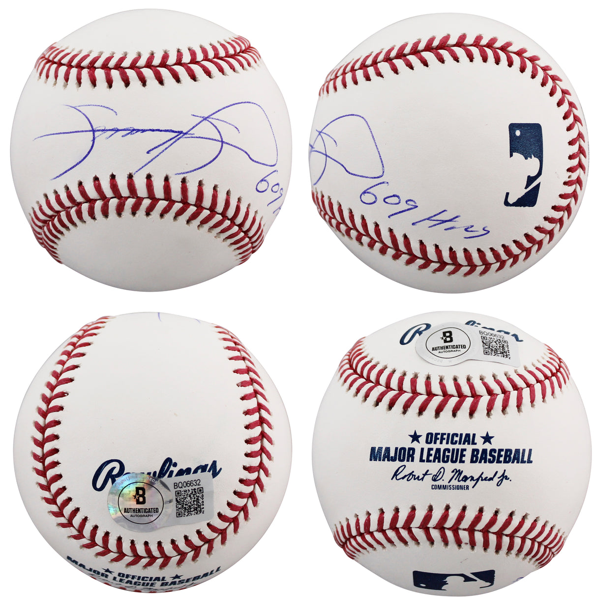 Cubs Sammy Sosa "609 HRS" Authentic Signed OML Baseball Autographed BAS