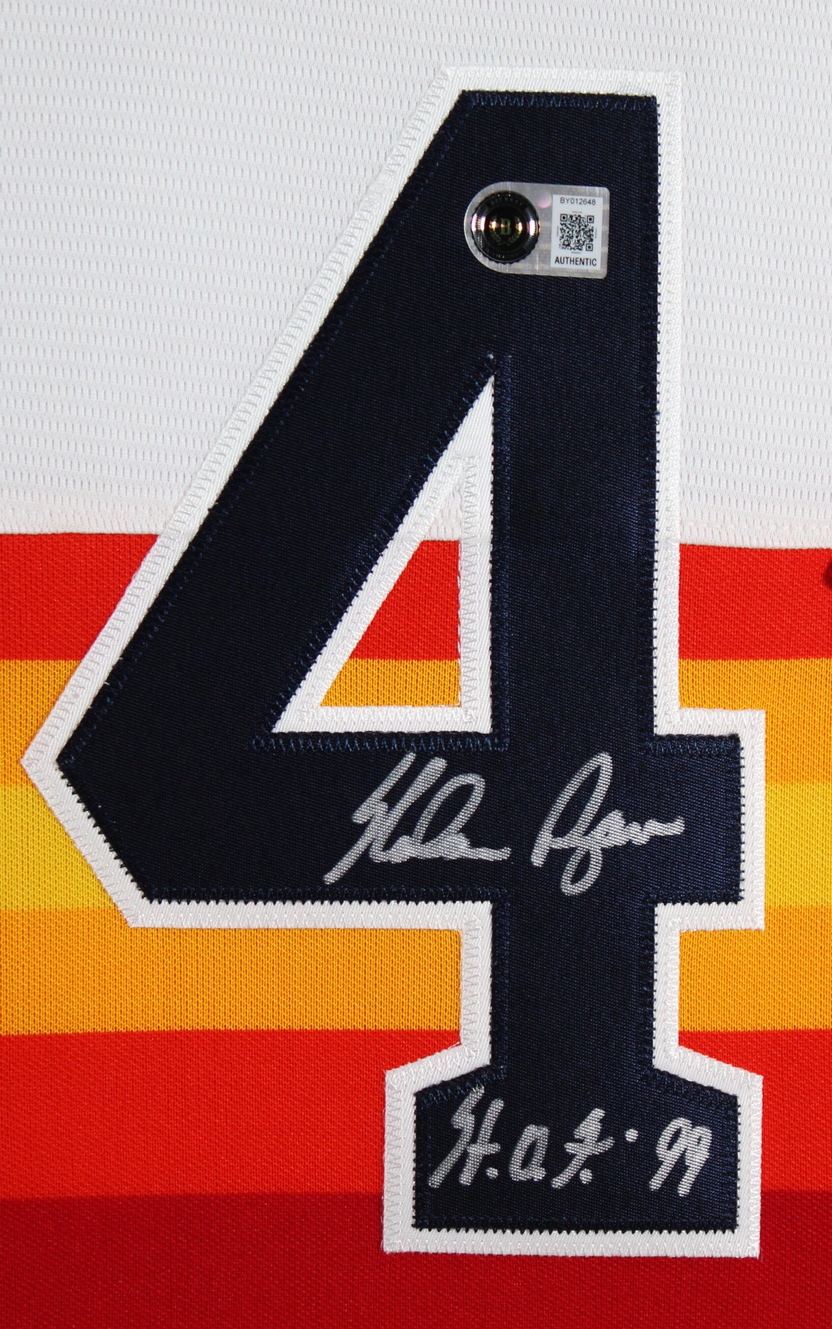 Astros Nolan Ryan "HOF 99" Authentic Signed Rainbow Nike CC Framed Jersey BAS