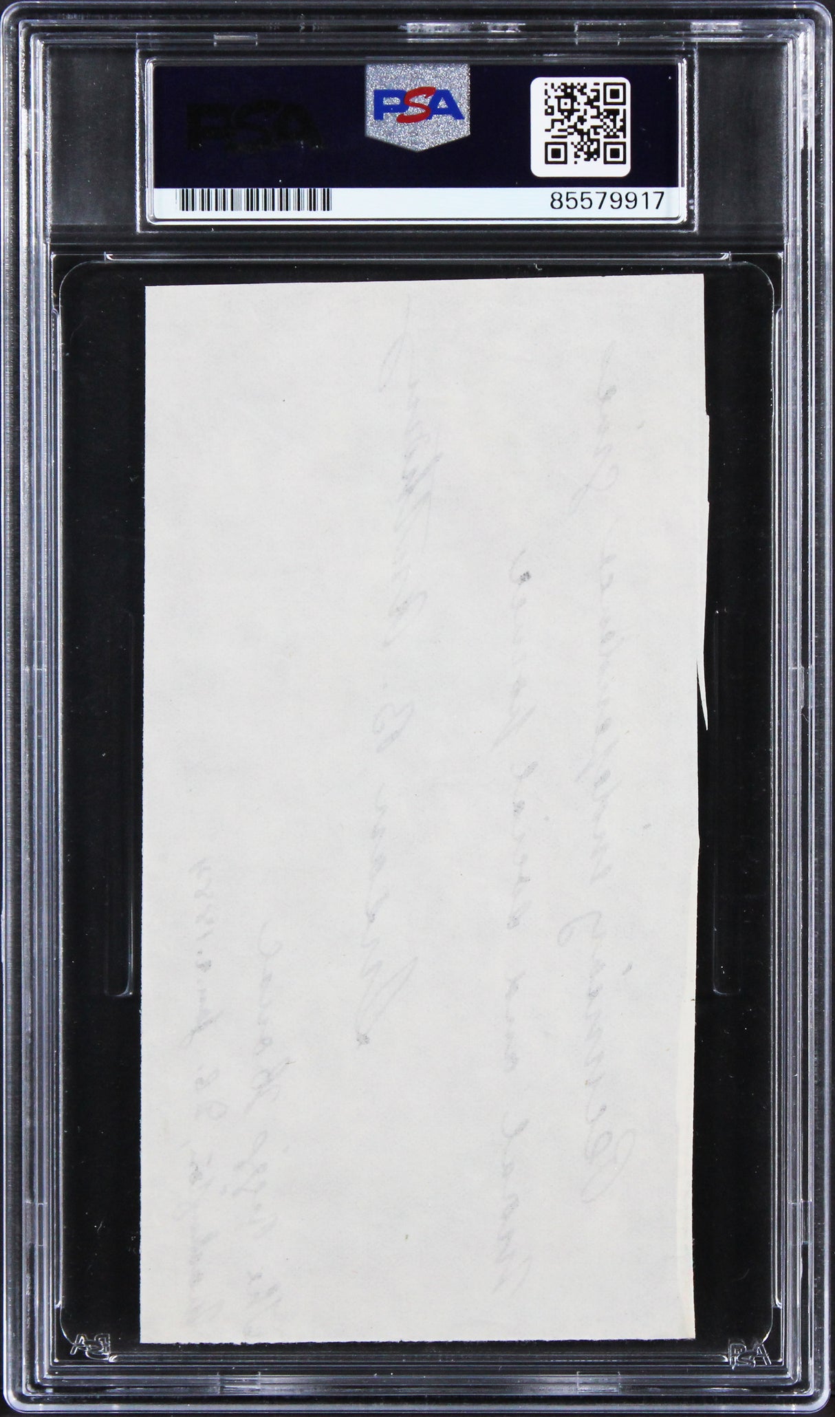 Susan B. Anthony "moral and social power" Signed 2.75x5.5 Cut Auto 10! PSA Slab