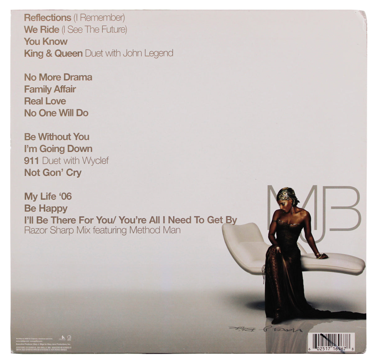 Mary J. Blige Authentic Signed Reflections Album Cover W/ Vinyl JSA #CF71444