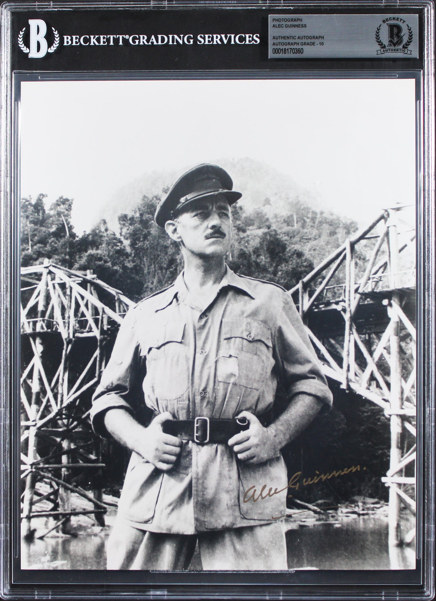 Alec Guinness The Bridge on the River Kwai Signed 8x10 Photo Auto 10! BAS Slab