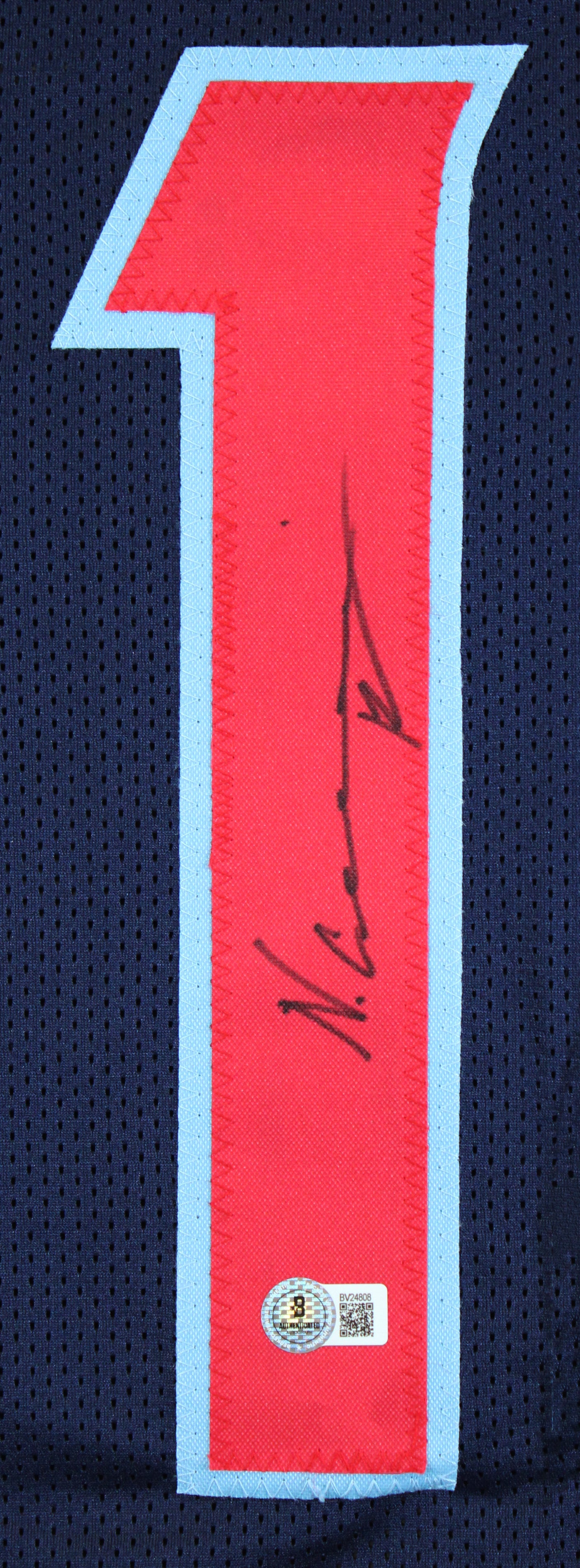 Nico Collins Authentic Signed 2024 Alternate Navy Blue Pro Style Jersey BAS