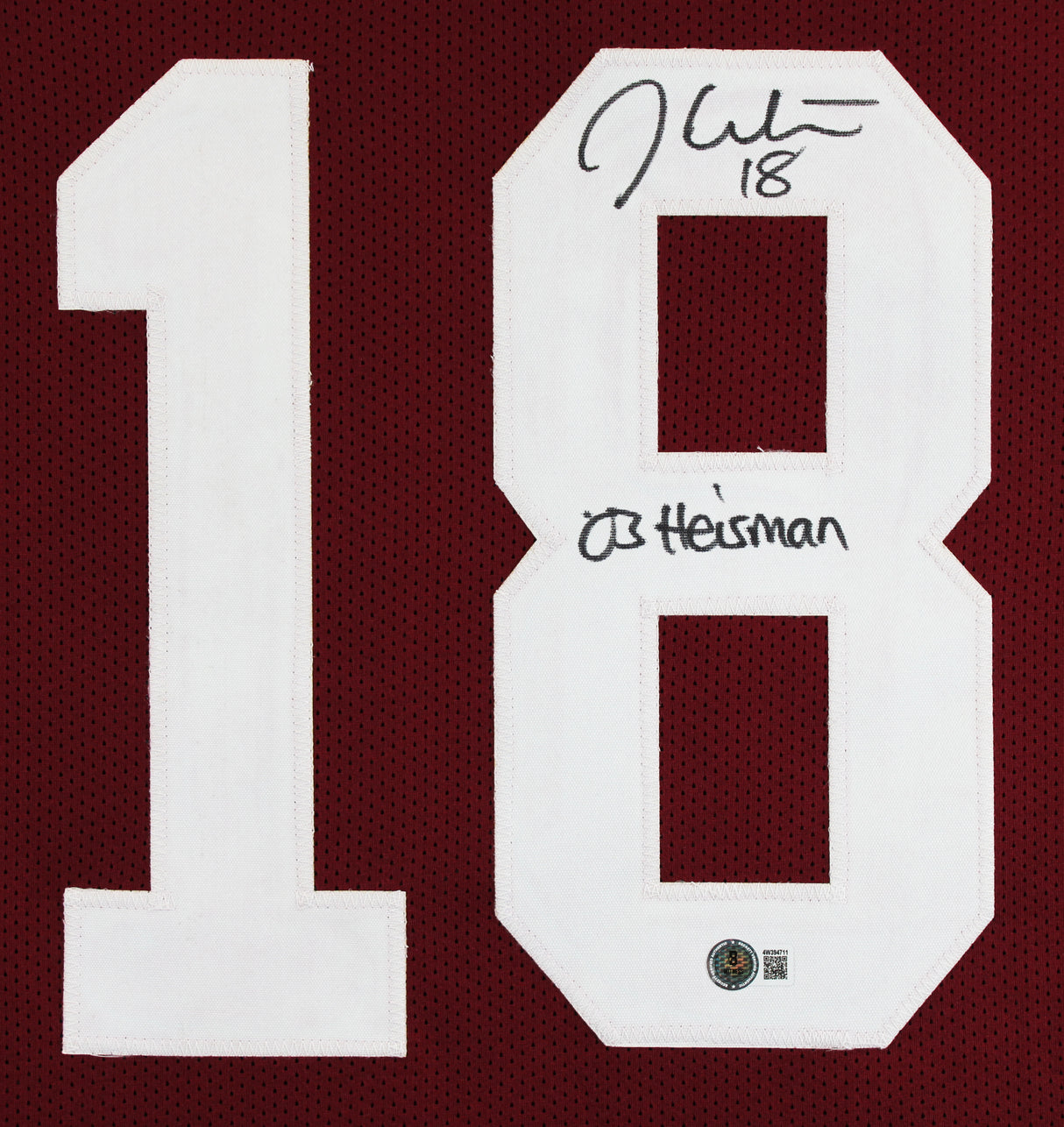 Oklahoma Jason White "03 Heisman" Signed Maroon Pro Style Framed Jersey BAS Wit