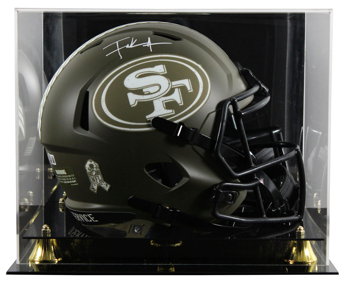 49ers Frank Gore Signed STS Full Size Speed Rep Helmet W/ Case BAS Witnessed