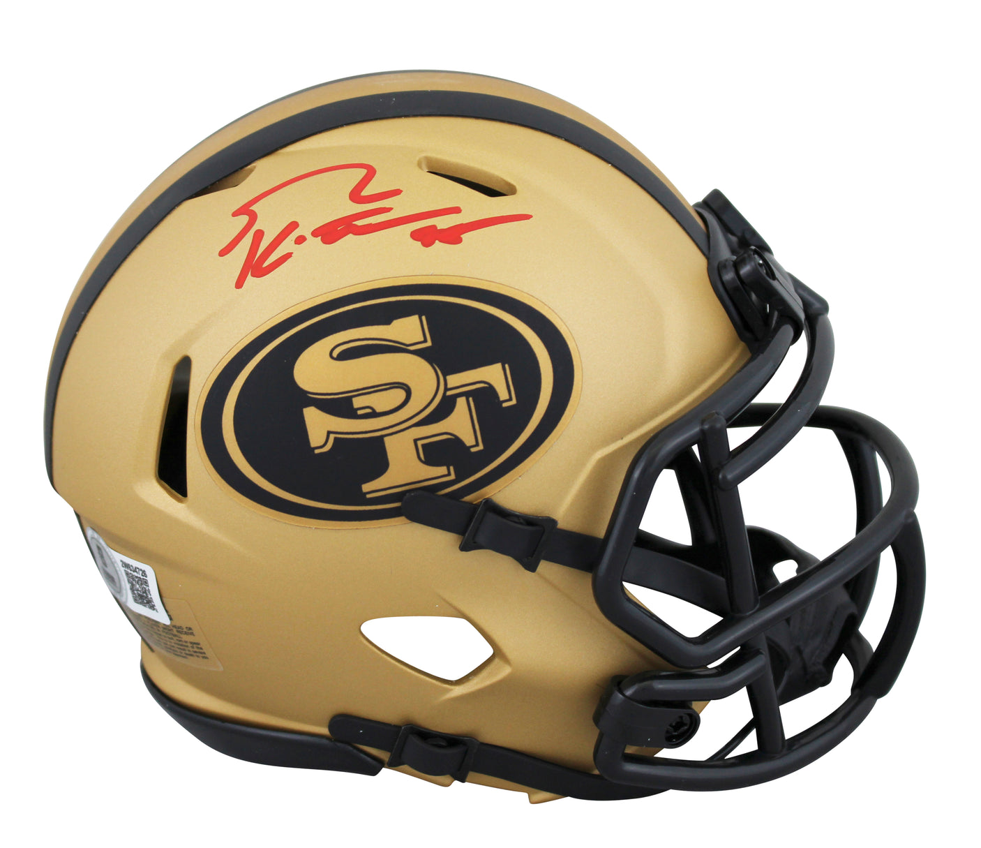 49ers George Kittle Authentic Signed Rave Speed Mini Helmet W/ Case BAS Witness
