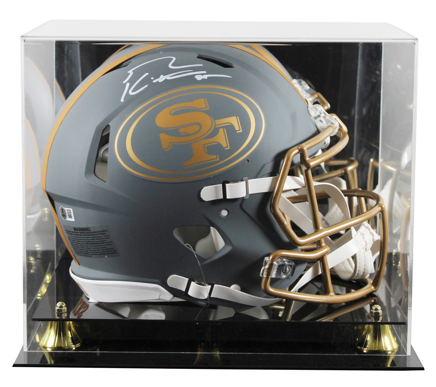 49ers George Kittle Signed Slate Full Size Speed Proline Helmet W/ Case BAS Wit