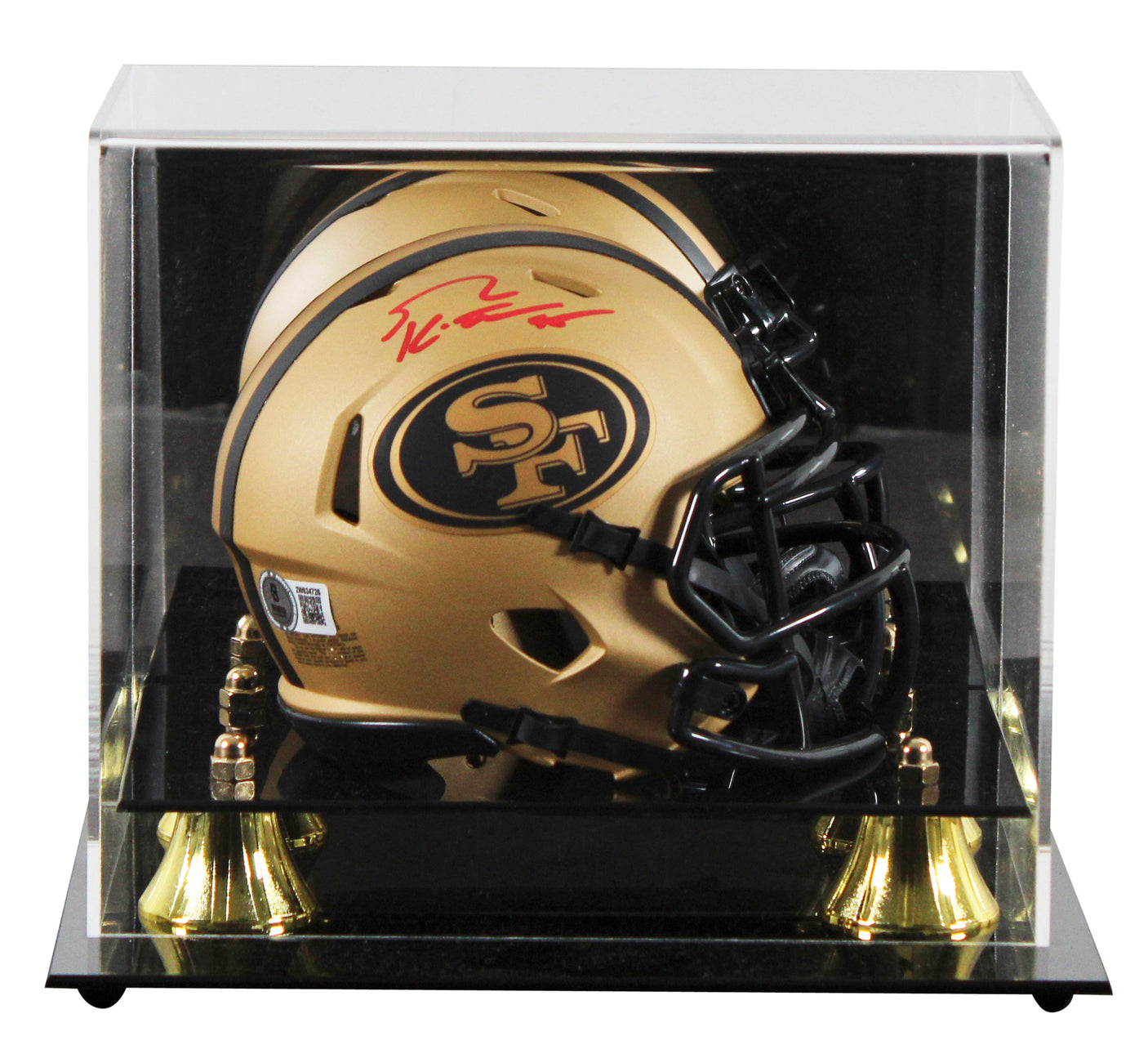 49ers George Kittle Authentic Signed Rave Speed Mini Helmet W/ Case BAS Witness