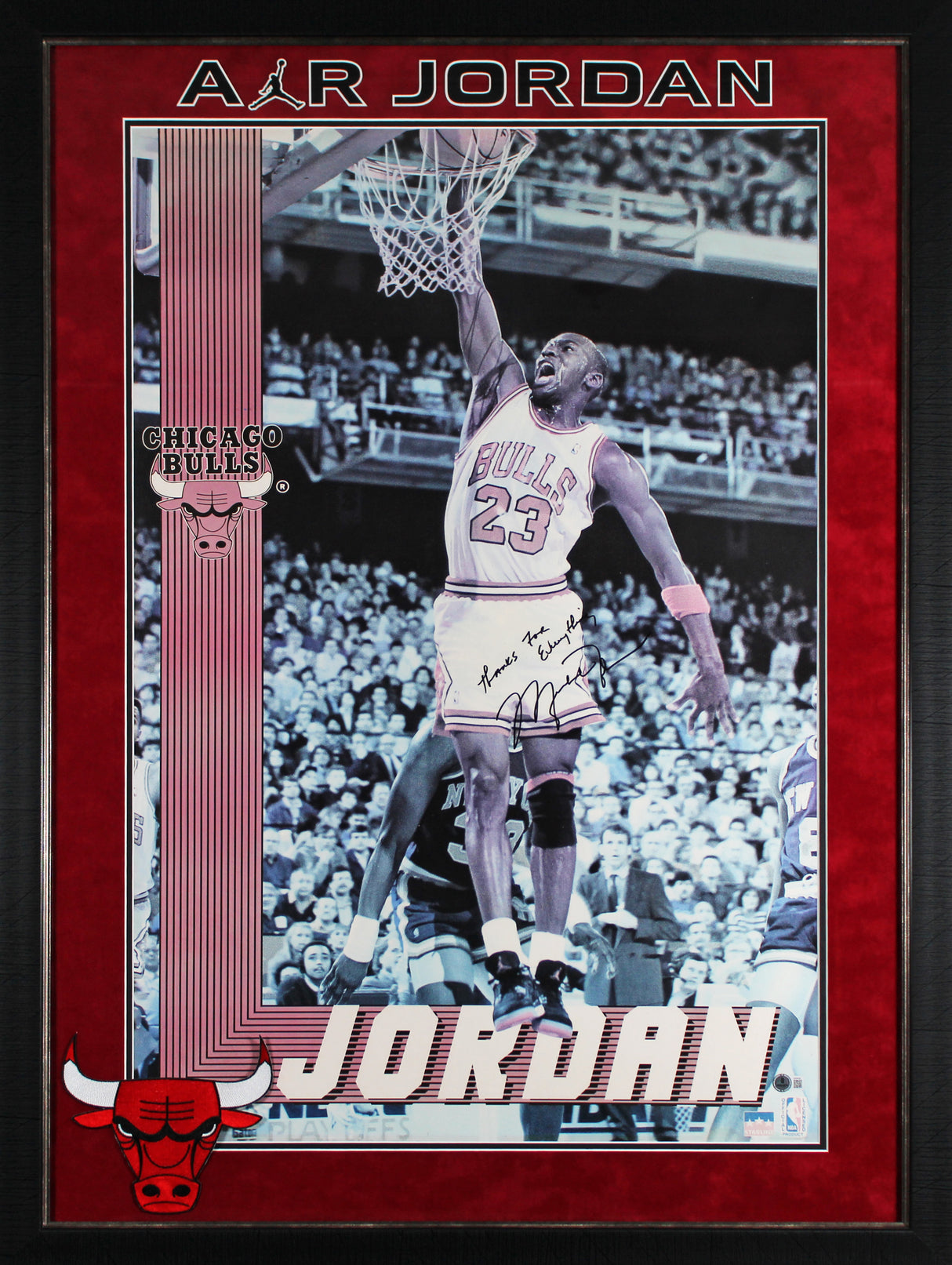 Bulls Michael Jordan Authentic Signed 24x36 Poster Autographed BAS #AE64036