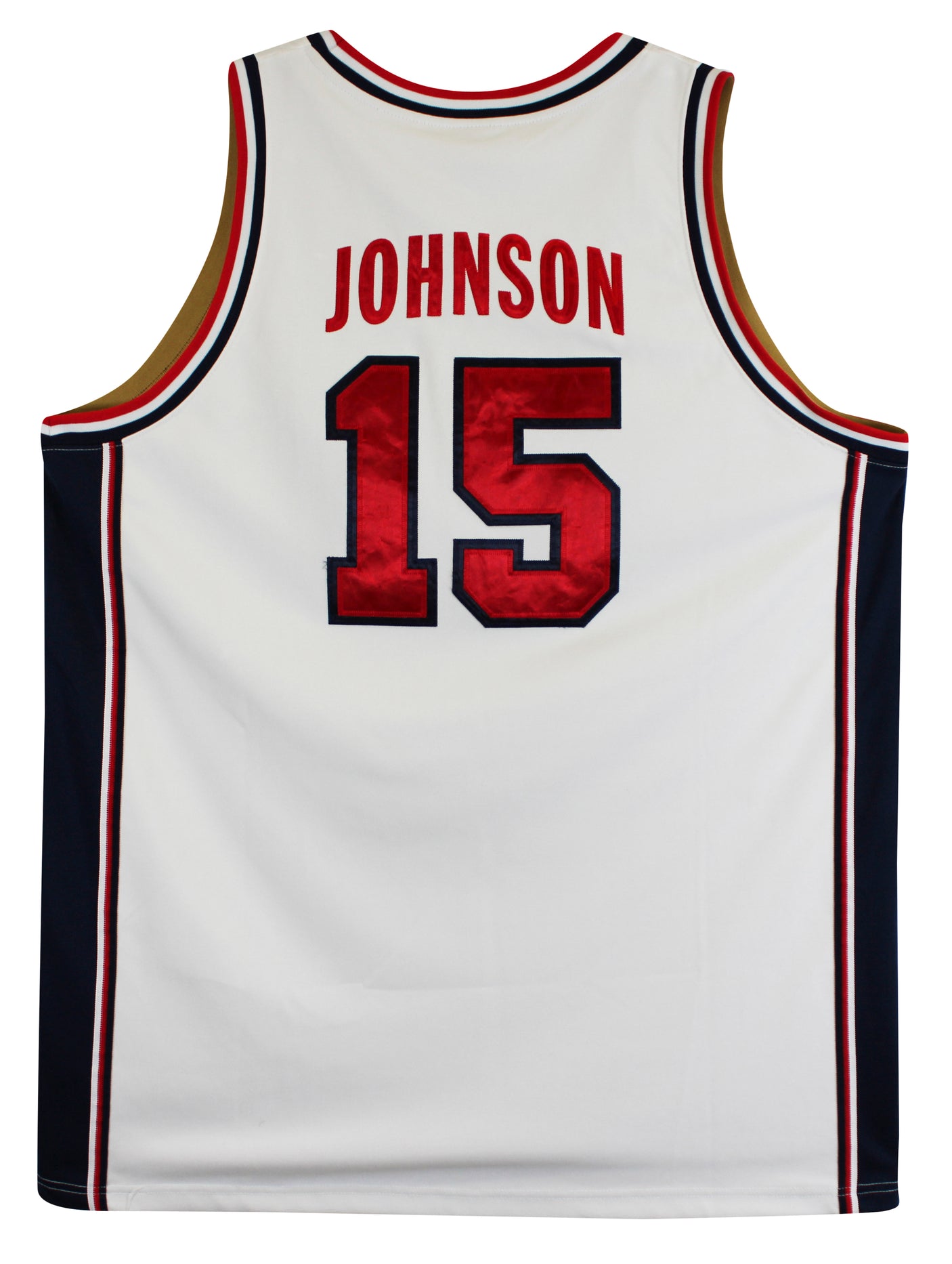 Magic Johnson "92 Gold" Signed White Nike Team USA Jersey BAS Witness #3W387217