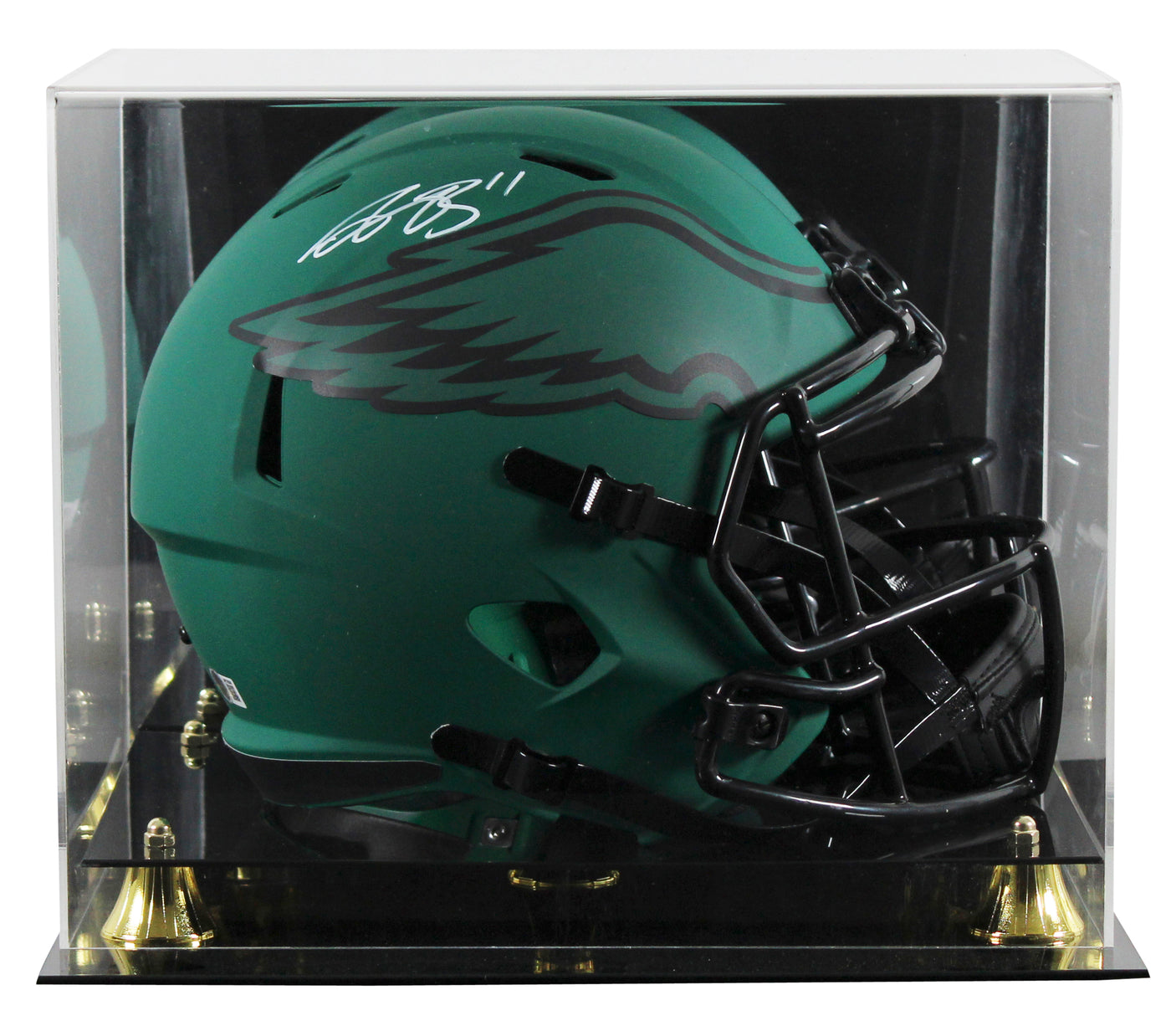 Eagles A.J. Brown Signed Rave Full Size Speed Rep Helmet W/ Case BAS Witnessed