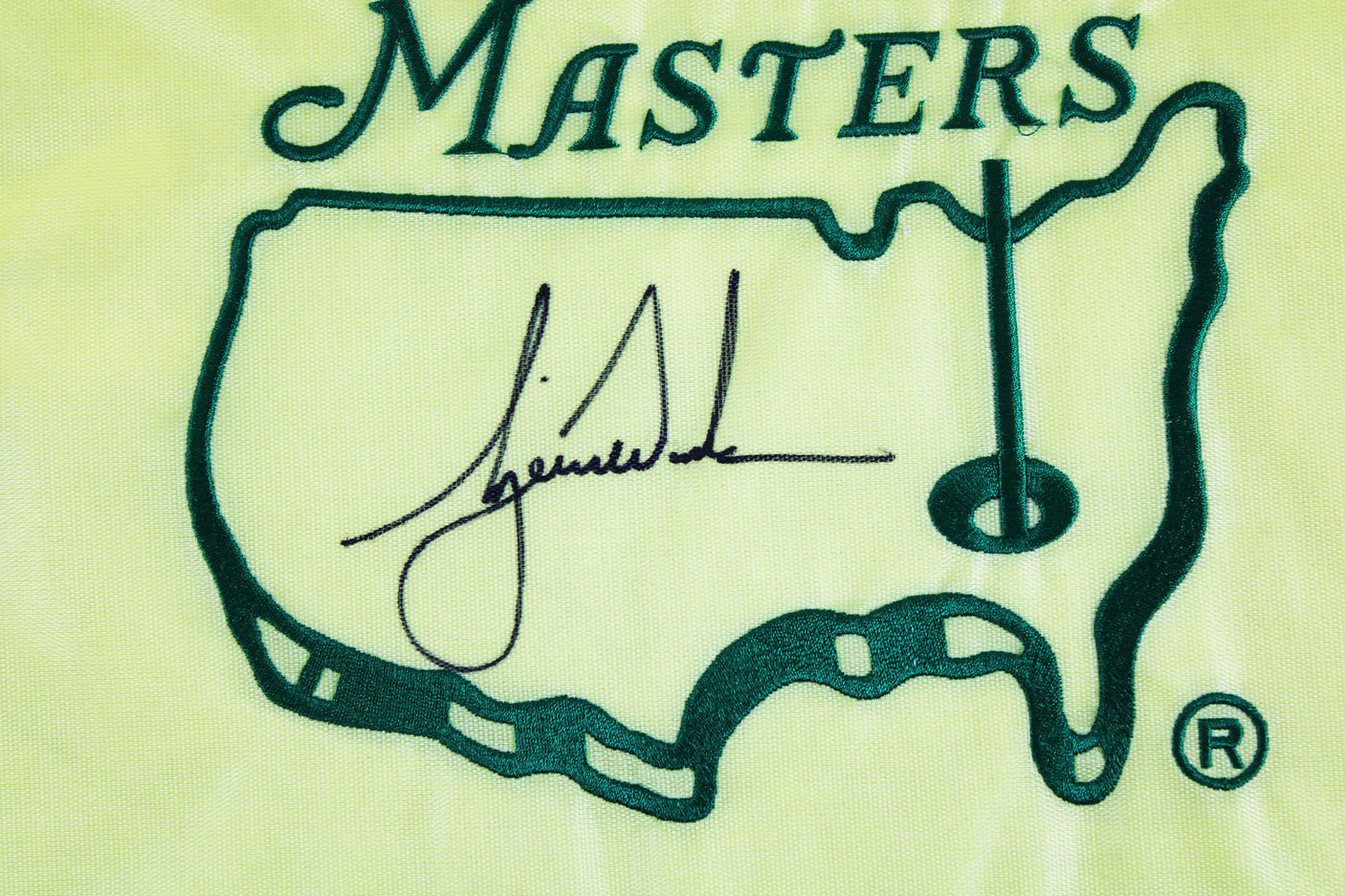 Tiger Woods Authentic Signed Masters Pin Flag Autographed UDA #SHO24546