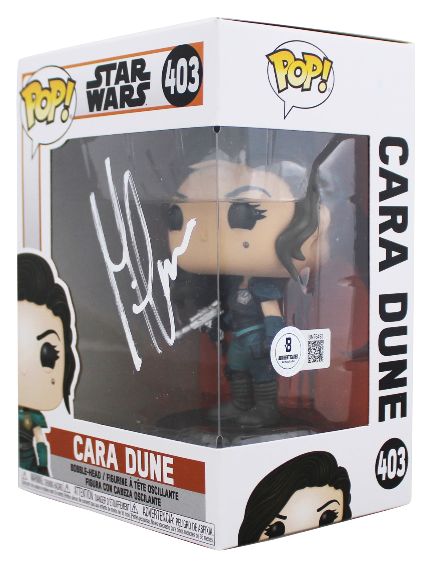 Gina Carano Star Wars Signed Cara Dune #403 Funko Pop Vinyl Figure BAS #BN76493