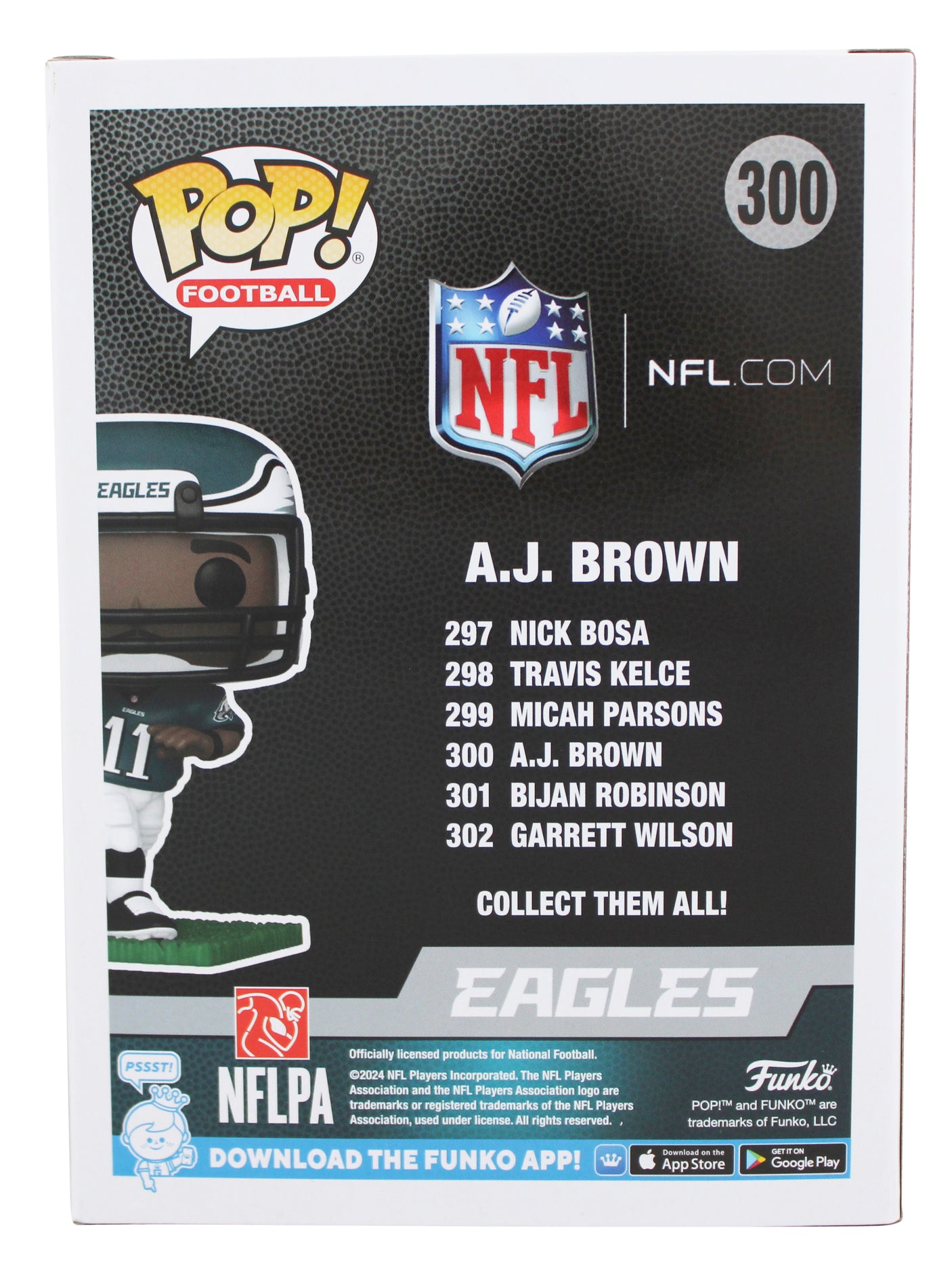 Eagles A.J. Brown Authentic Signed #300 Funko Pop Vinyl Figure BAS Witnessed
