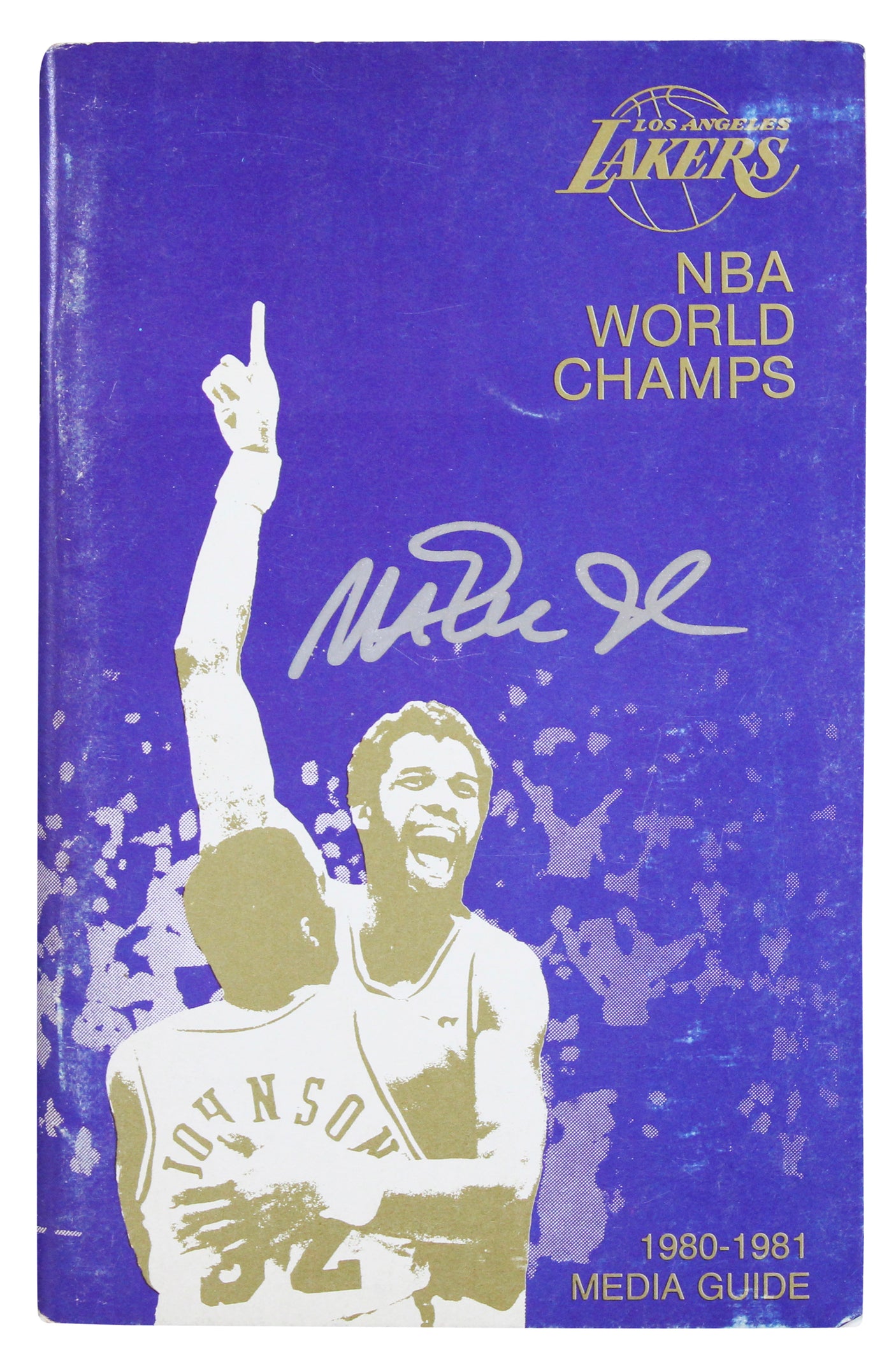 Lakers Magic Johnson Signed 1980-1981 Media Guide BAS Witnessed #3W387381