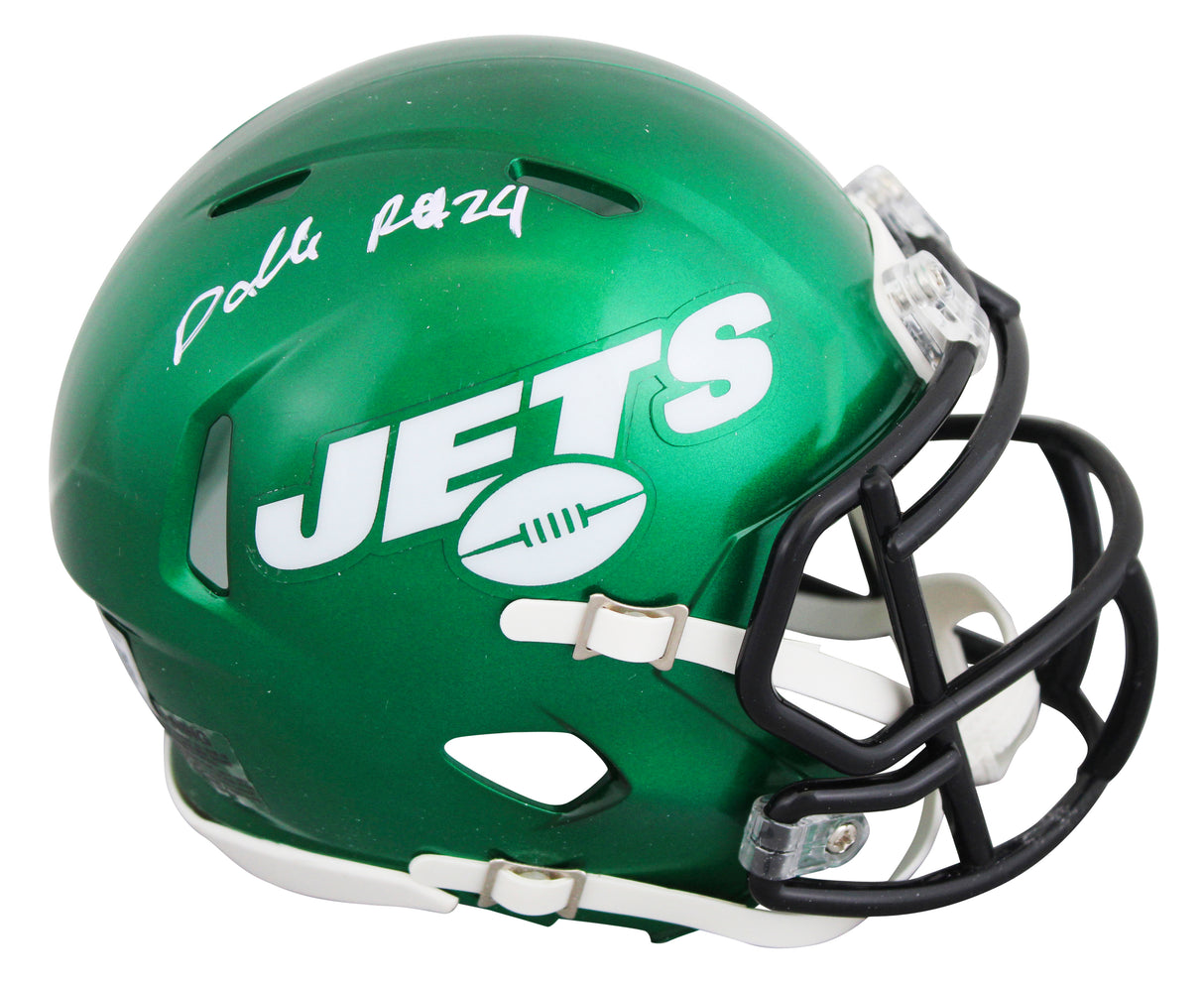 Jets Darrelle Revis Authentic Signed Speed Mini Helmet BAS Witnessed #4W919201