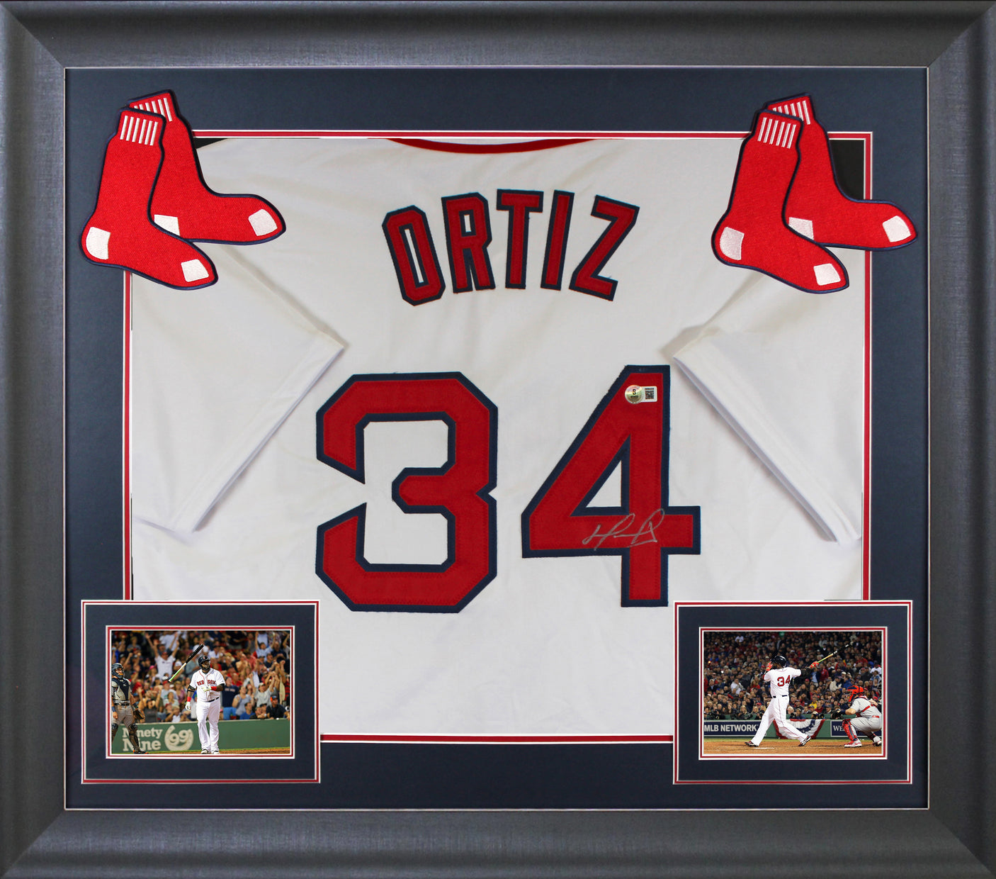 David Ortiz Authentic Signed White Pro Style Framed Jersey BAS Witnessed