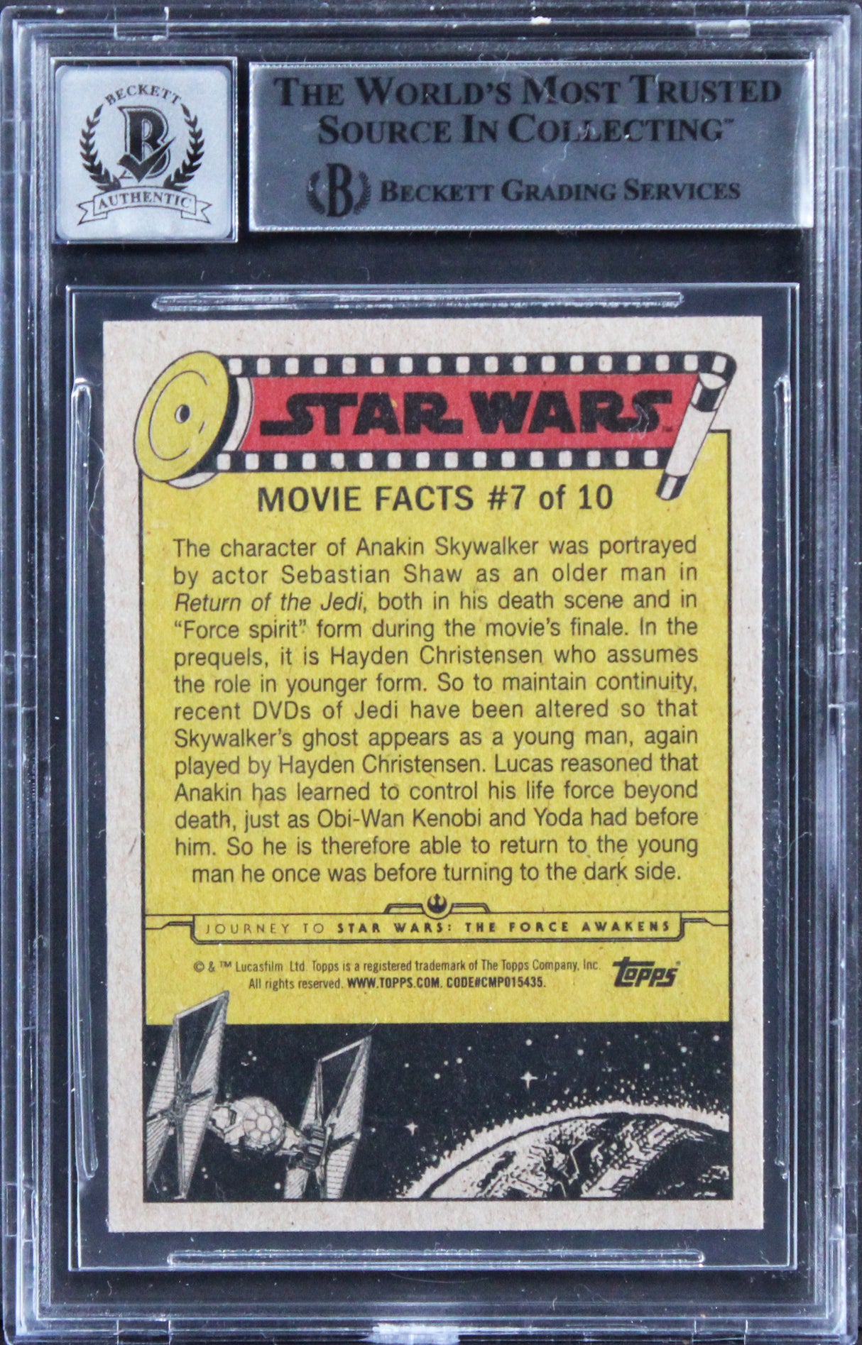 Randy Thom Star Wars Signed 2015 SW JTT FA Light NP #76 Card Auto 10 BAS Slabbed