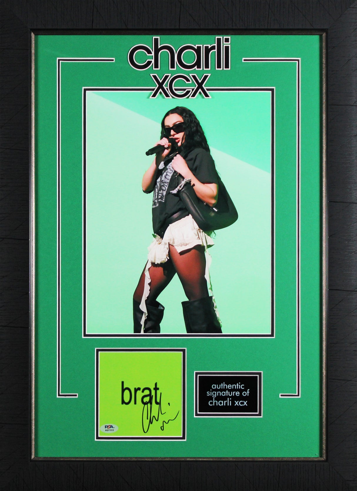 Charli XCX Authentic Signed & Framed Brat CD Insert Framed Display PSA/DNA