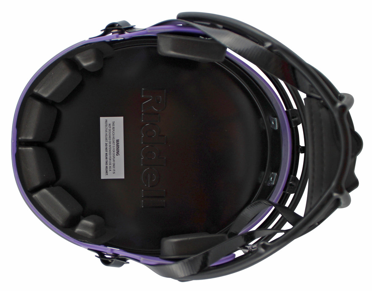 Vikings Adrian Peterson "All Damn Day" Signed Rave F/S Speed Rep Helmet BAS Wit